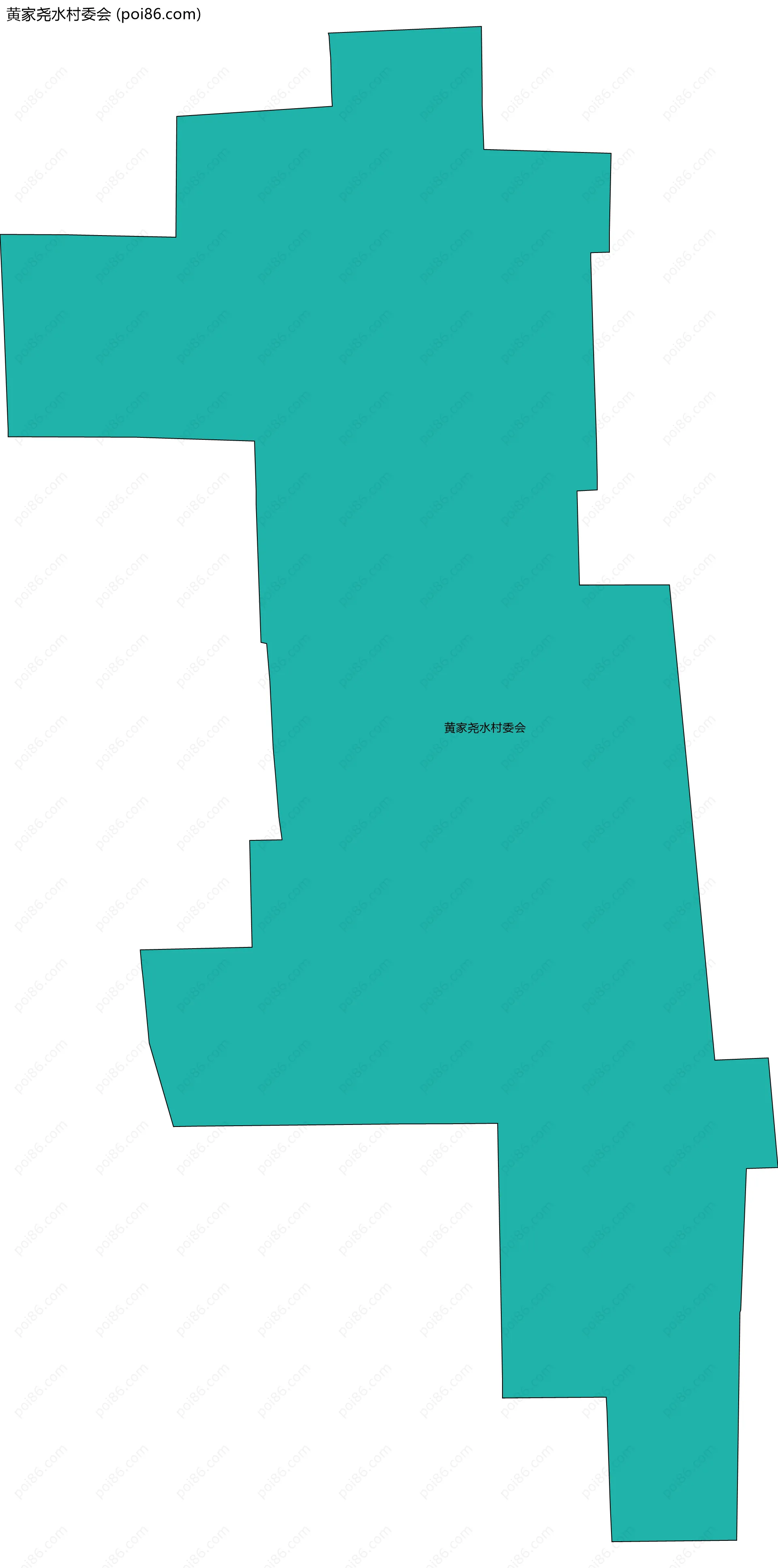 黄家尧水村委会边界地图