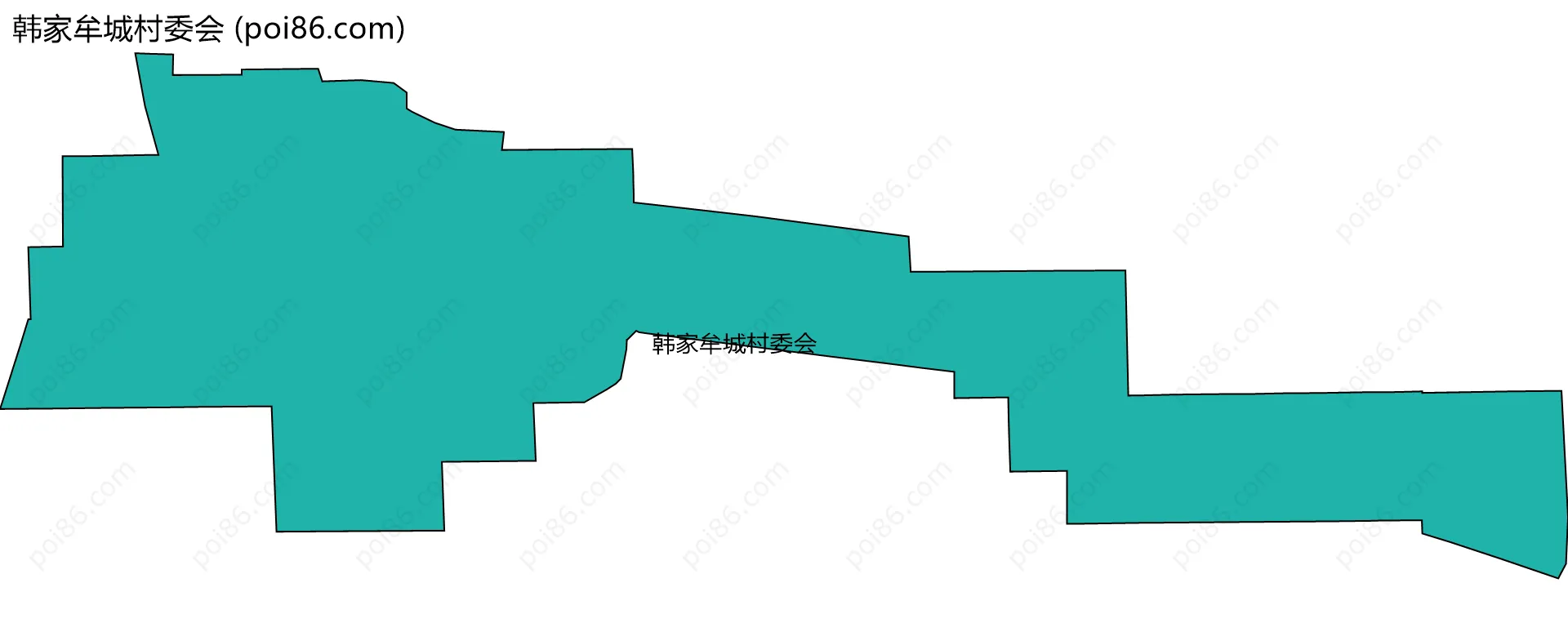 韩家牟城村委会边界地图