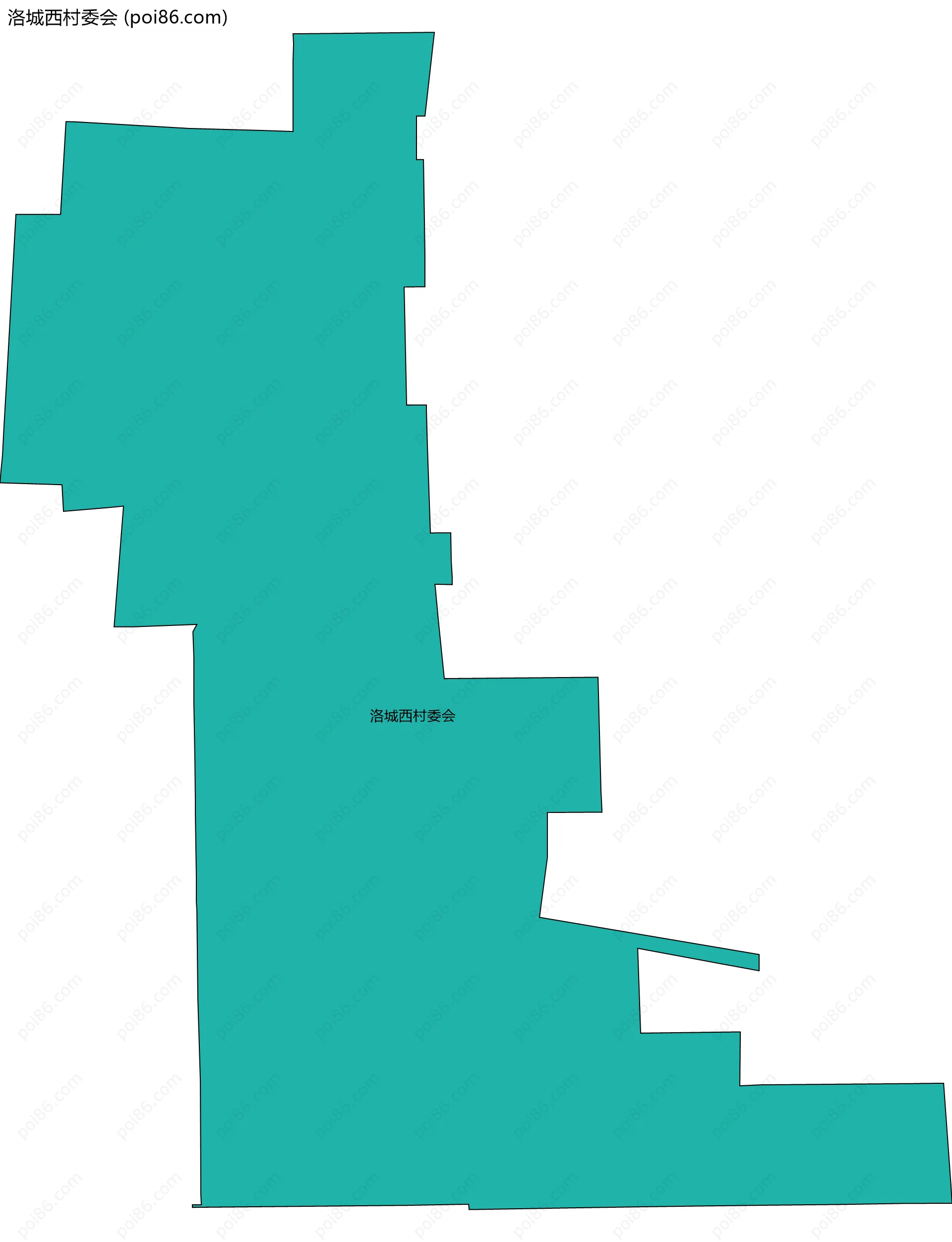 洛城西村委会边界地图