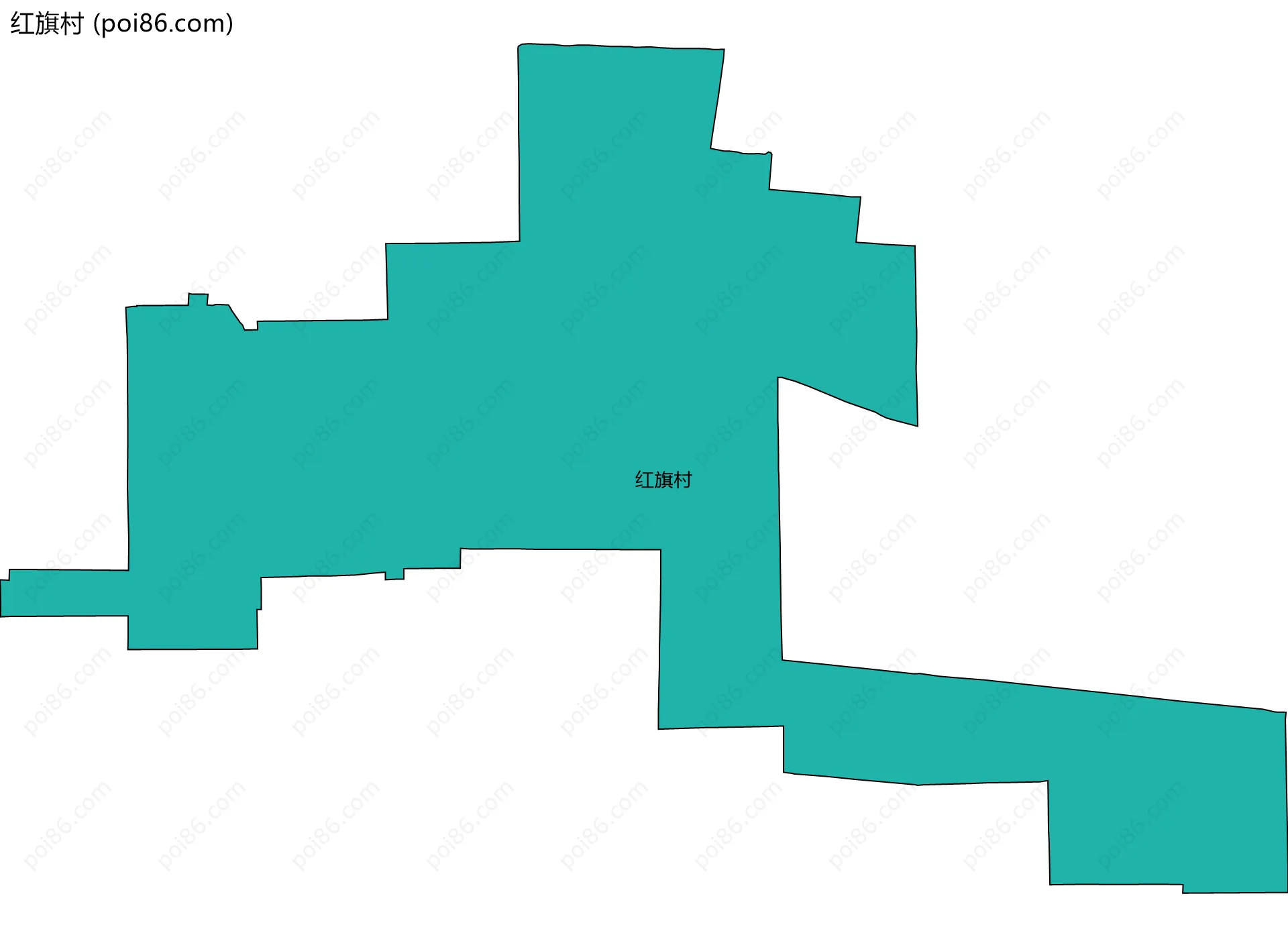 红旗村边界地图