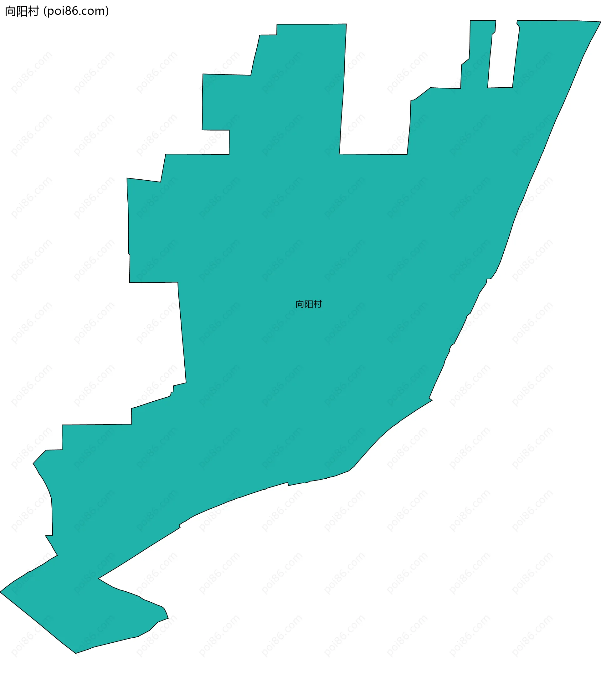 向阳村边界地图