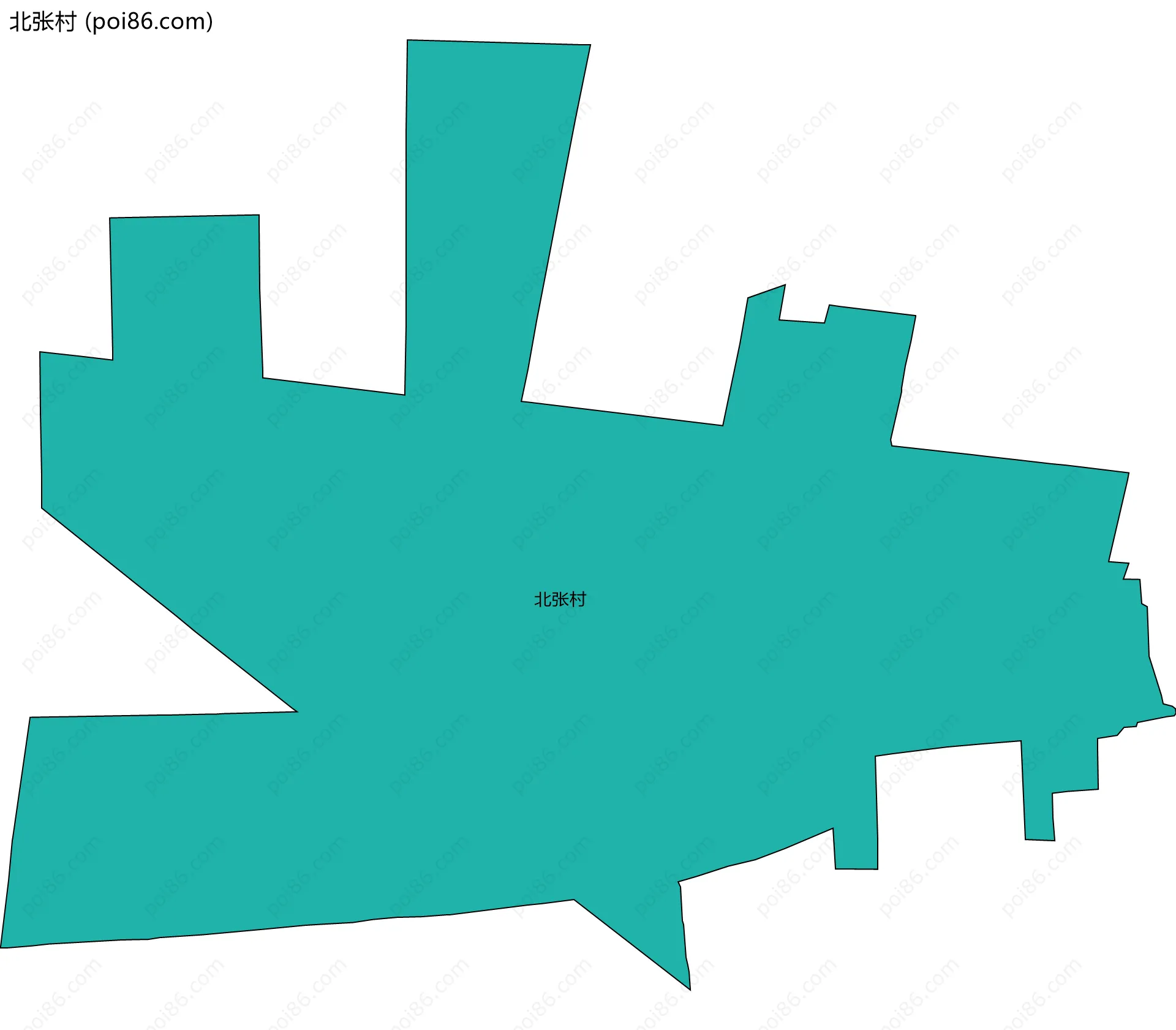 北张村边界地图