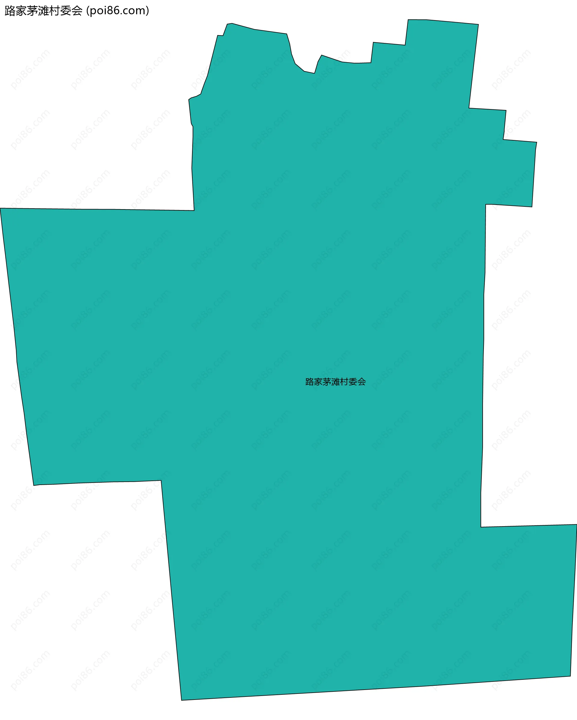 路家茅滩村委会边界地图