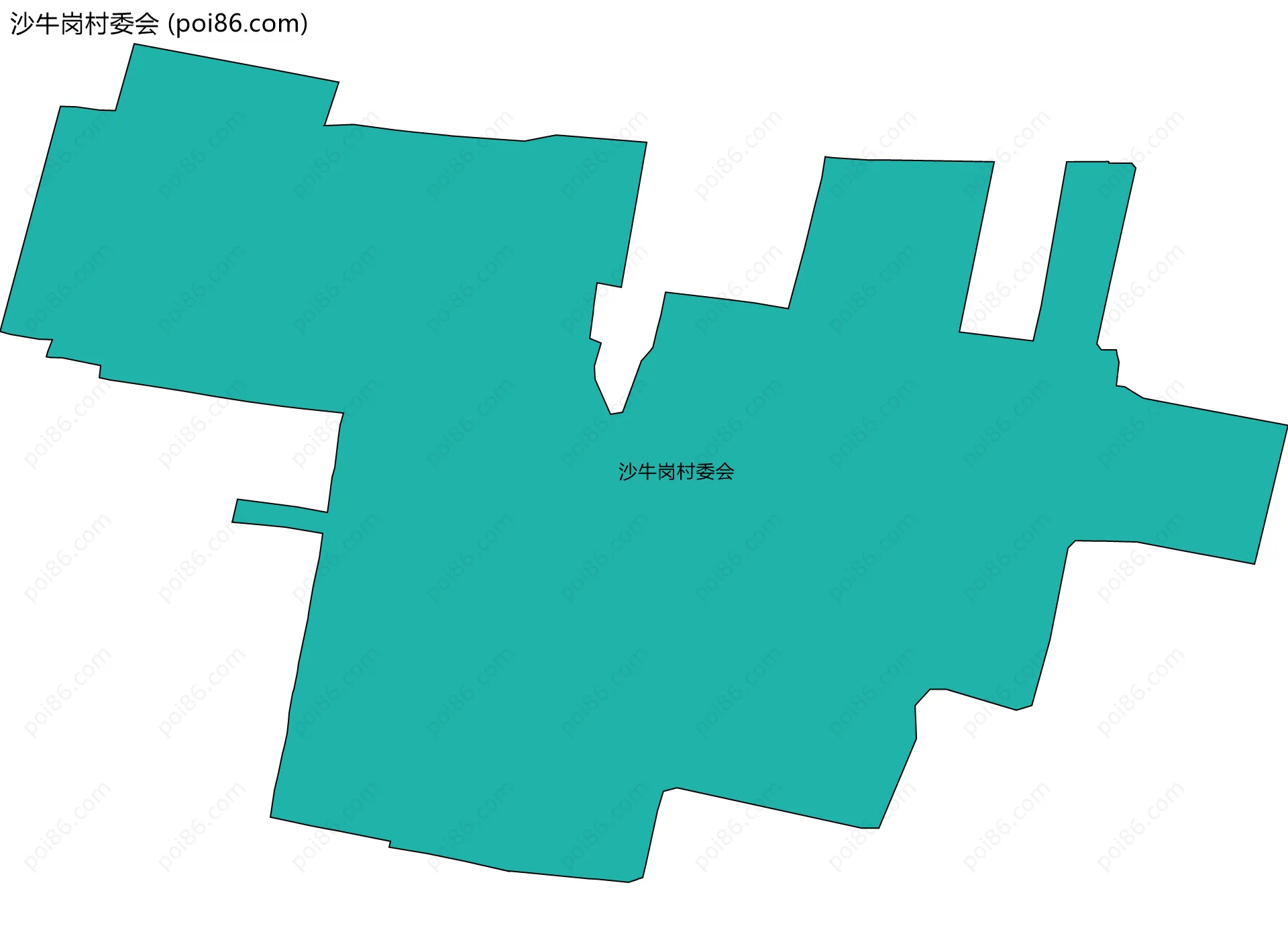 沙牛岗村委会边界地图