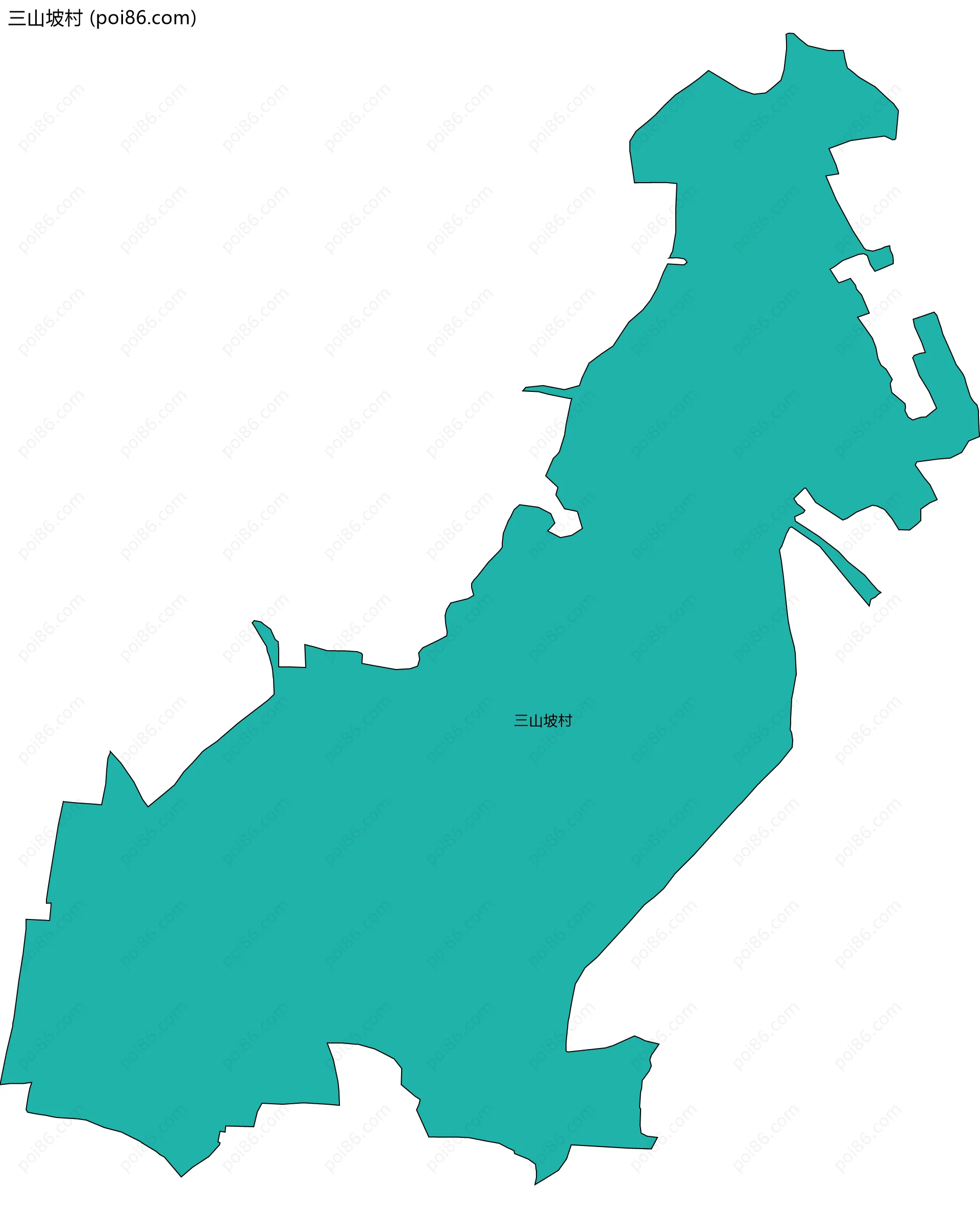 三山坡村边界地图