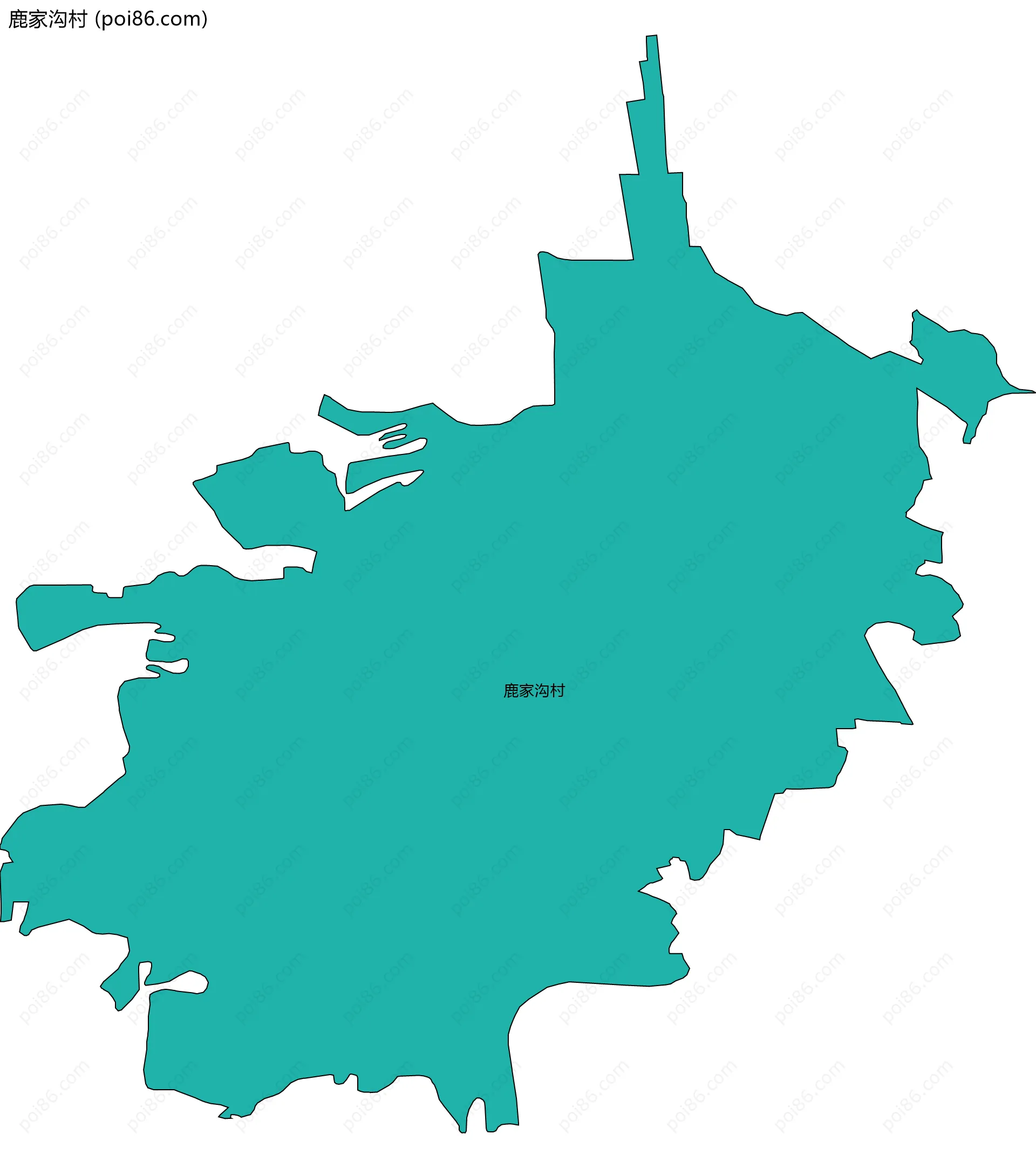 鹿家沟村边界地图