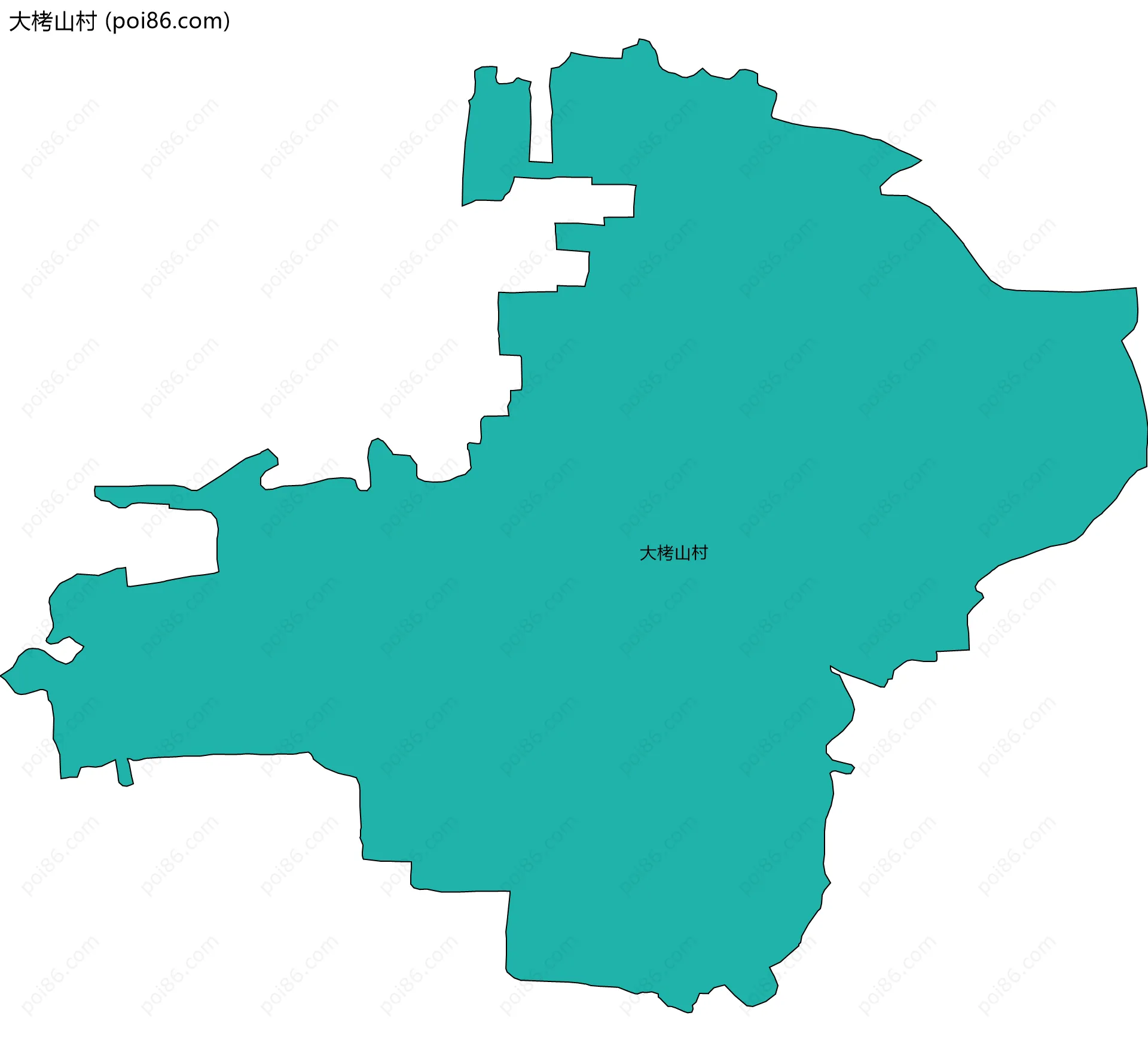 大栲山村边界地图