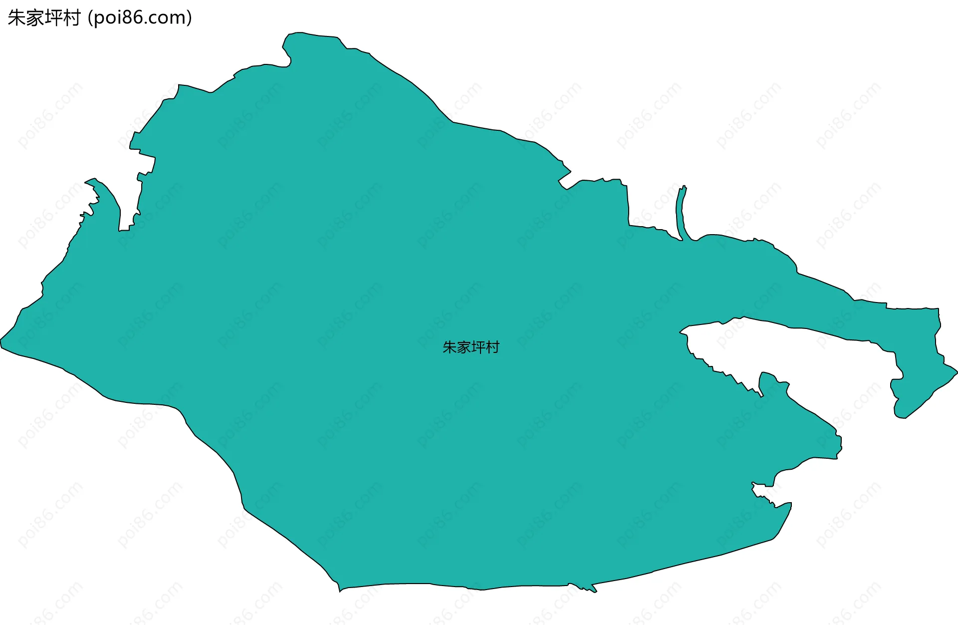 朱家坪村边界地图