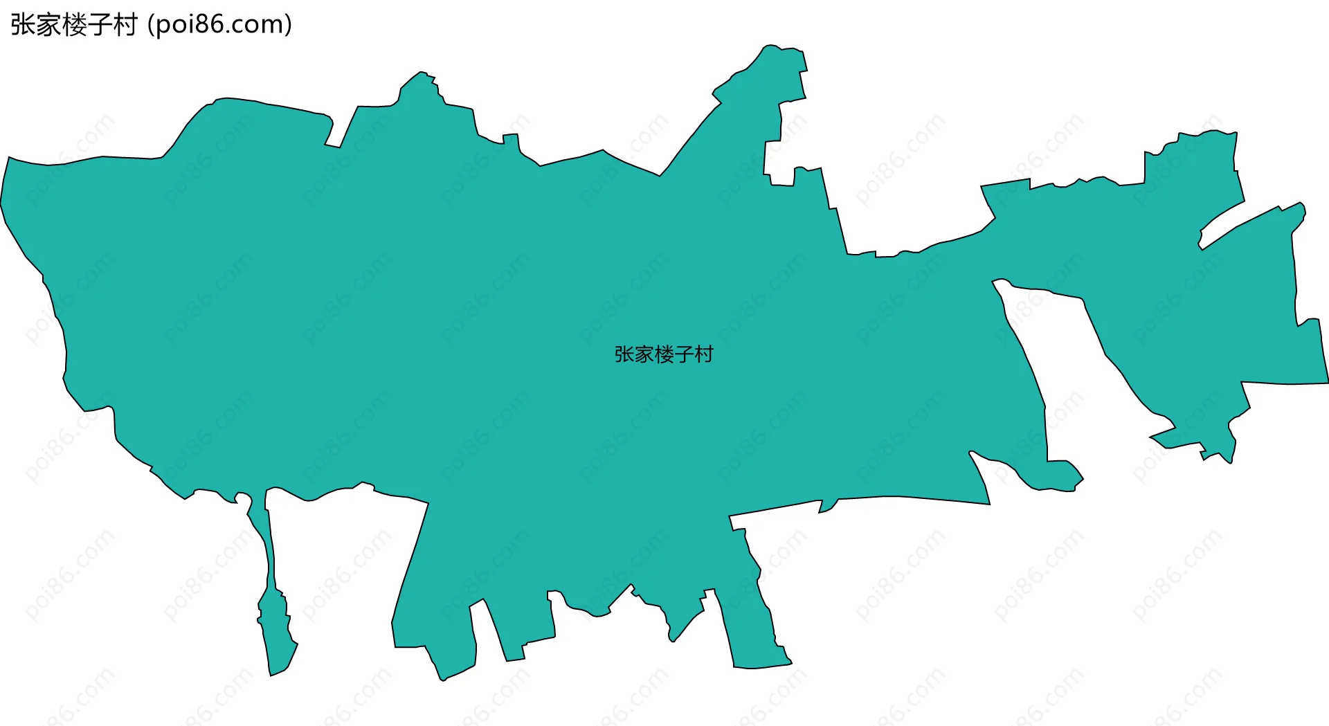 张家楼子村边界地图