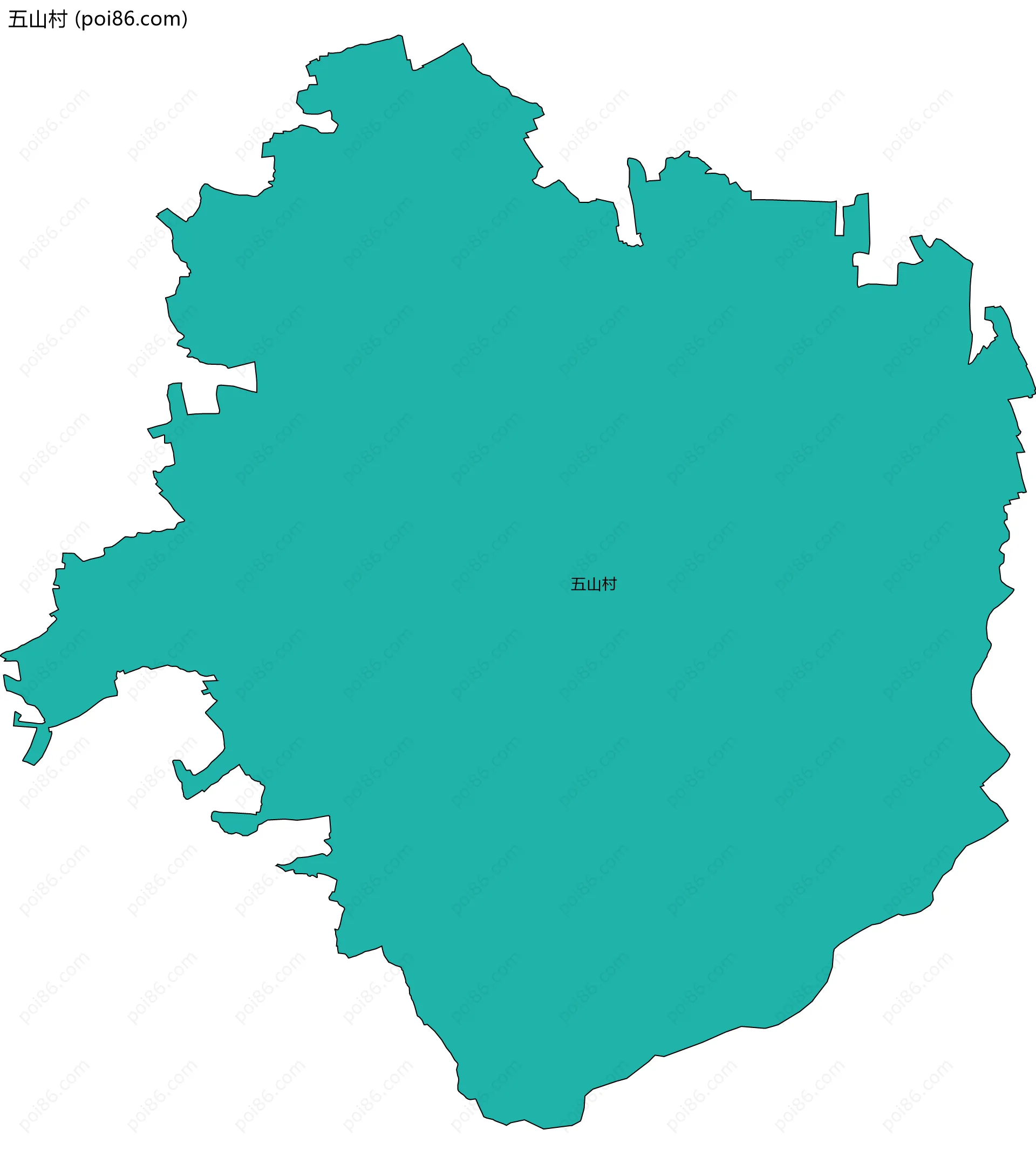 五山村边界地图