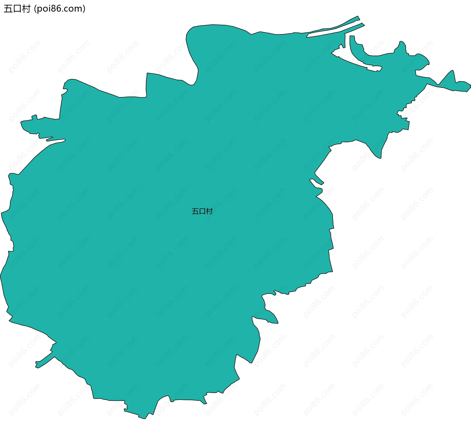 五口村边界地图
