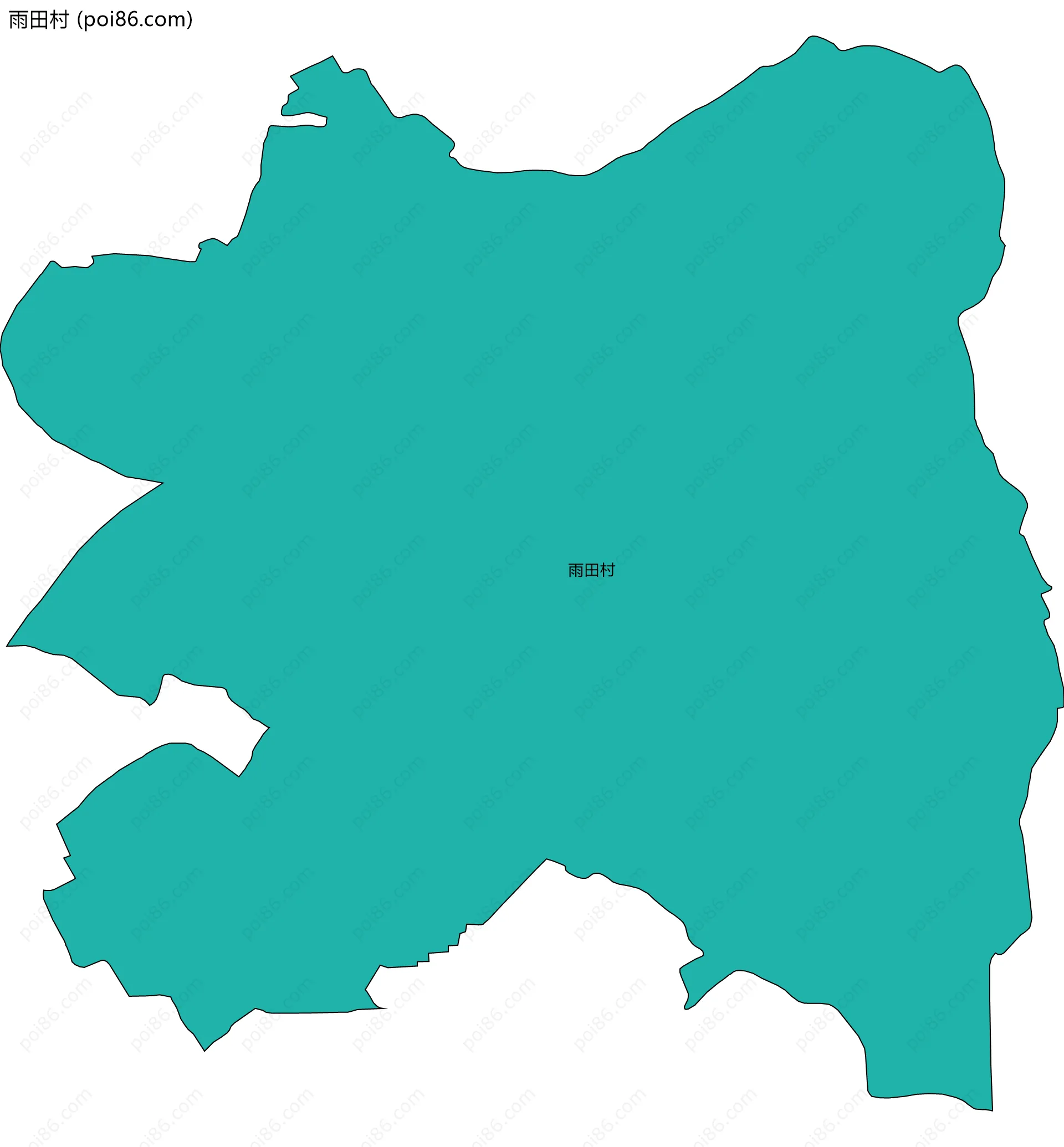 雨田村边界地图