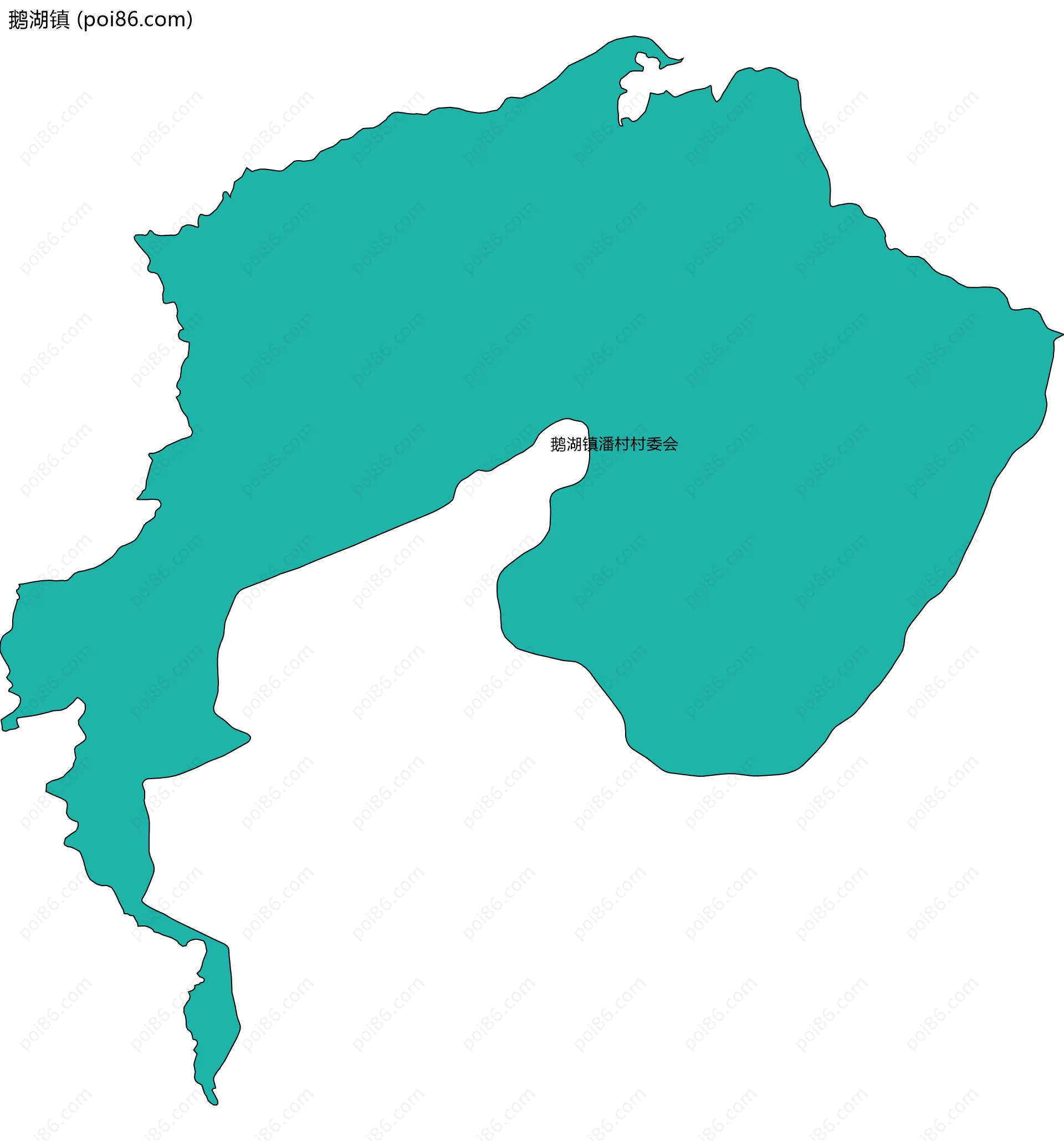 鹅湖镇边界地图(五级行政区划)