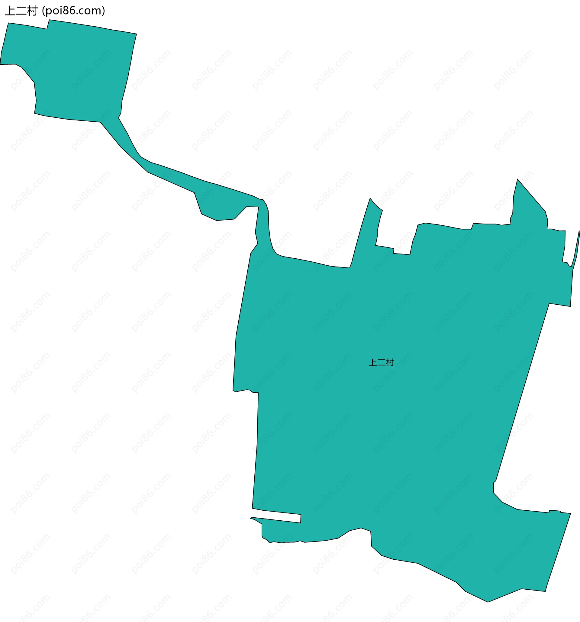 上二村边界地图