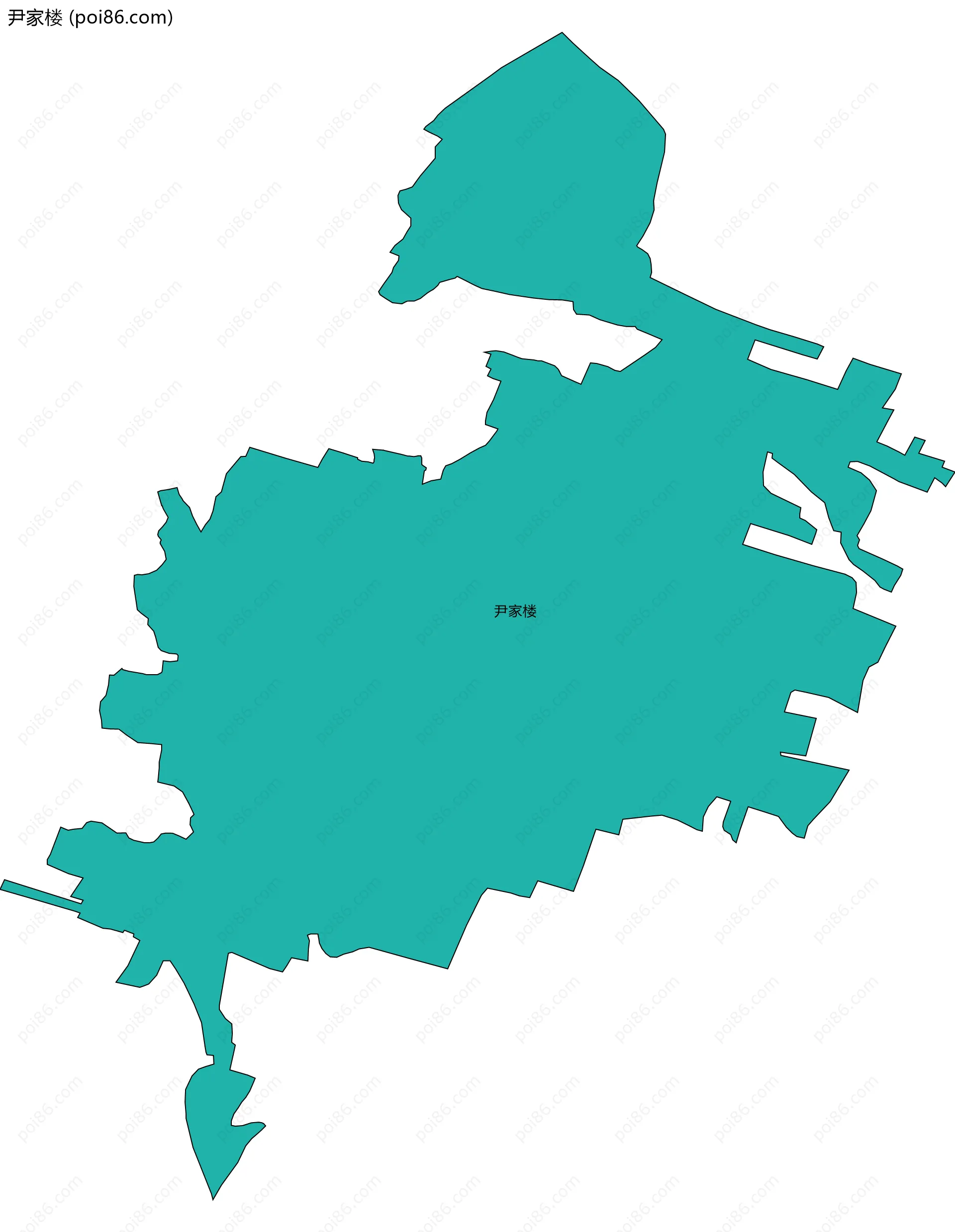 尹家楼边界地图