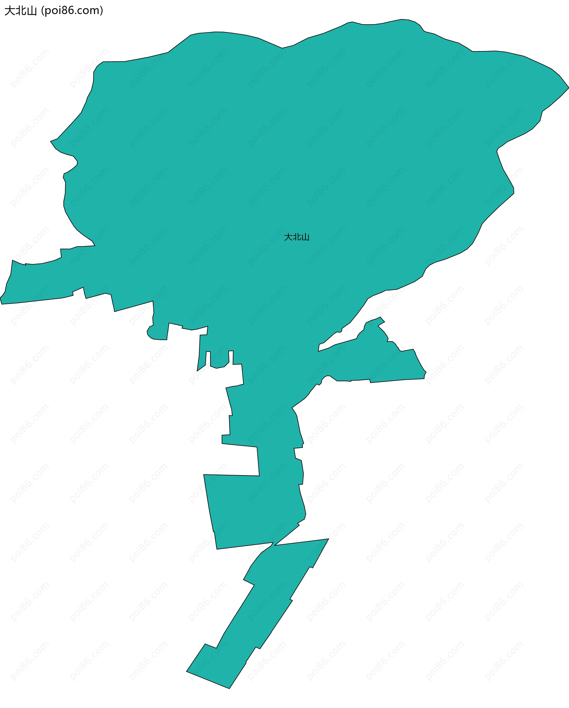 大北山边界地图