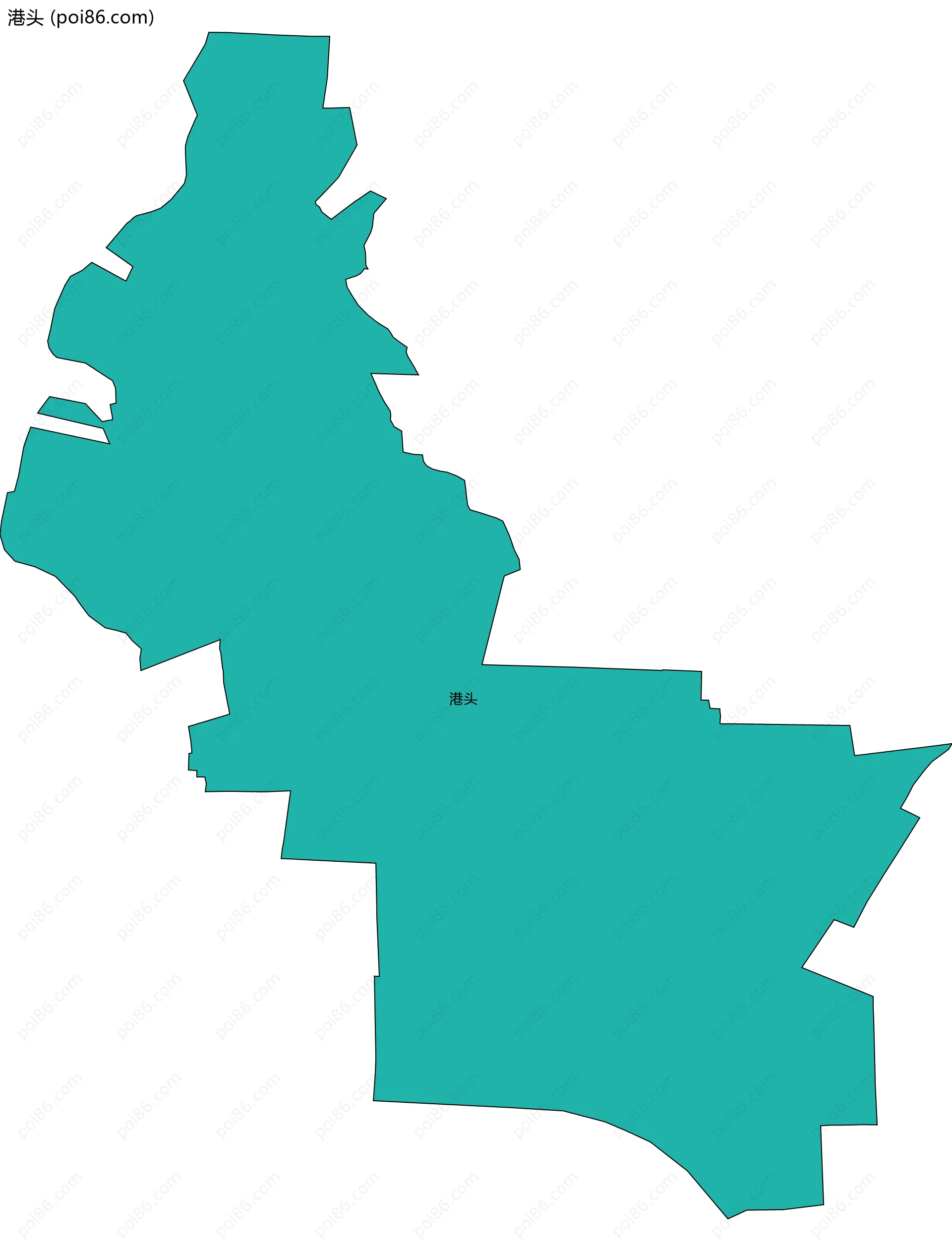 港头边界地图