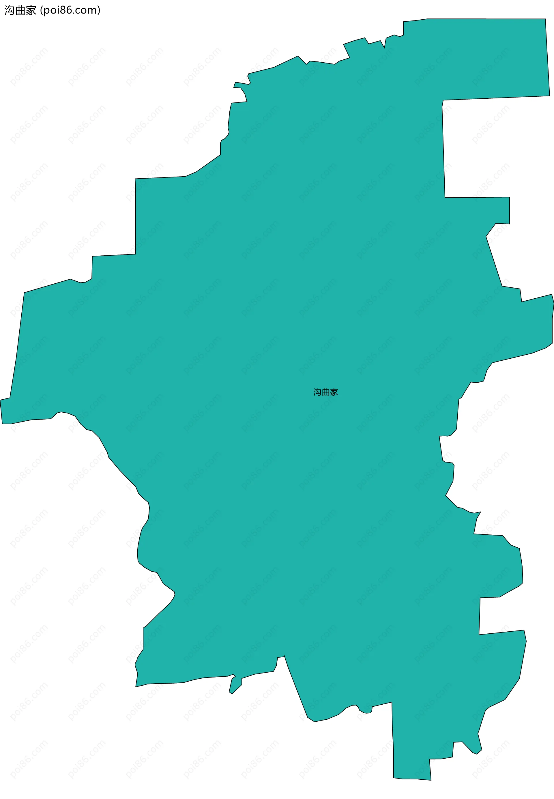 沟曲家边界地图