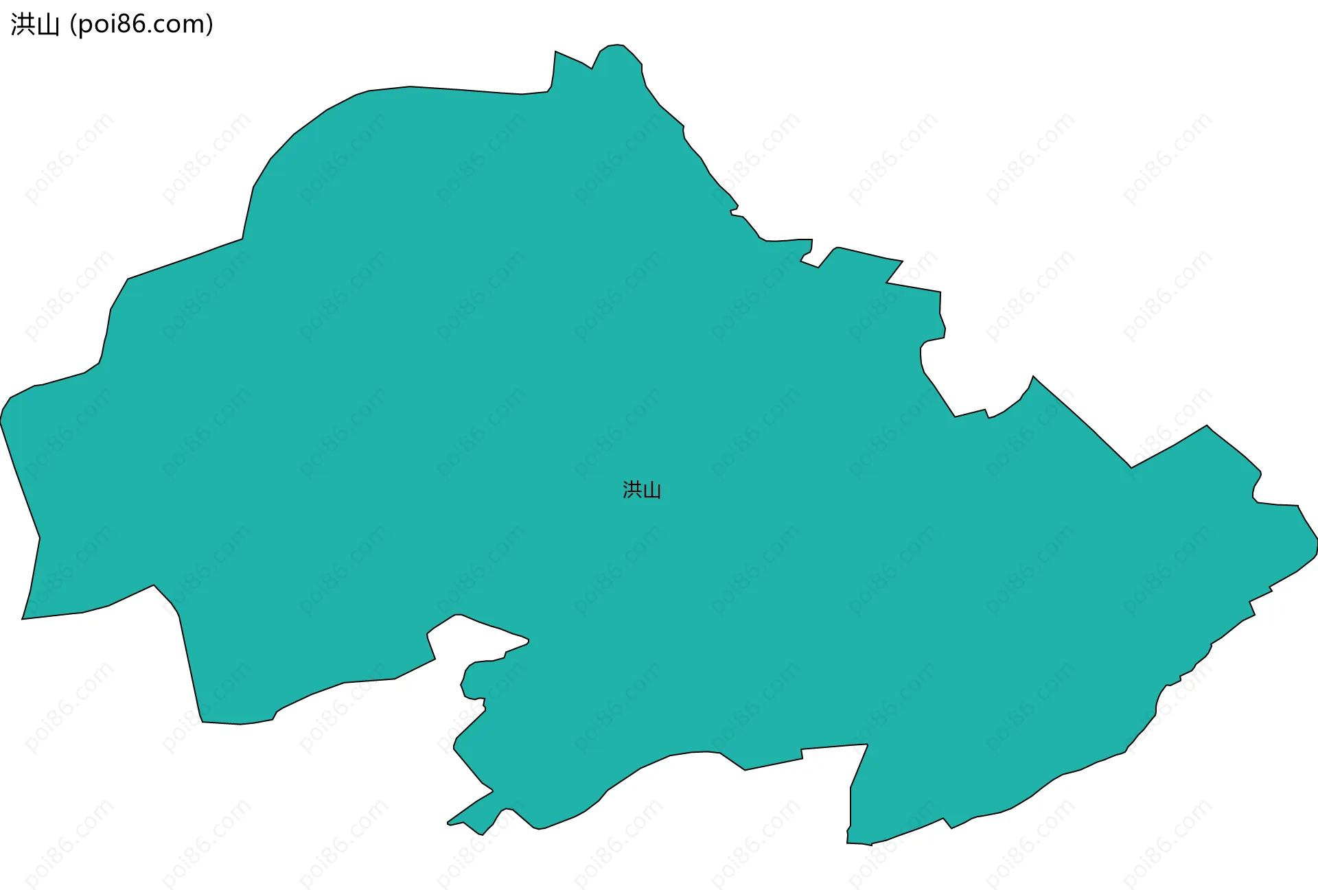 洪山边界地图