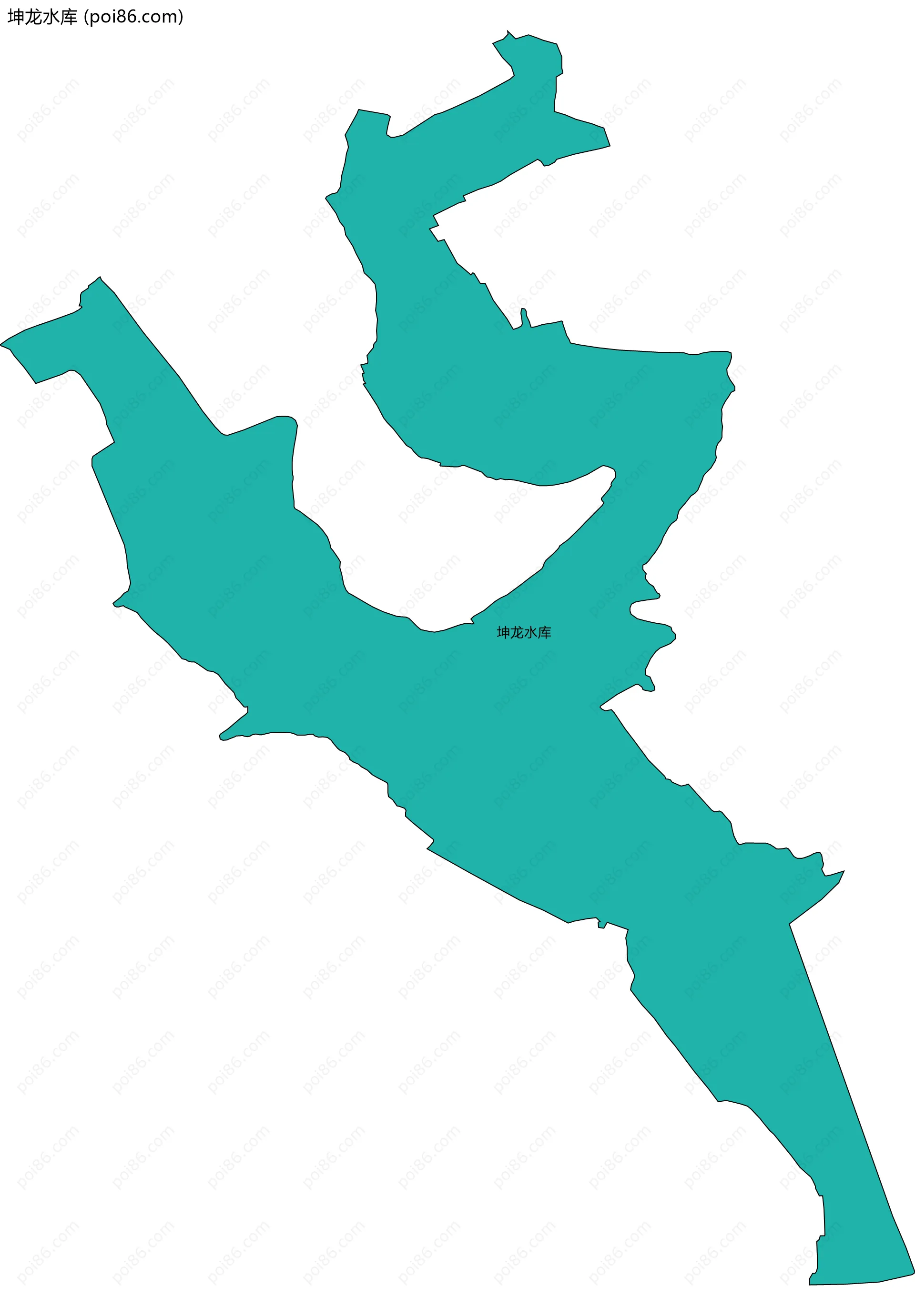 坤龙水库边界地图
