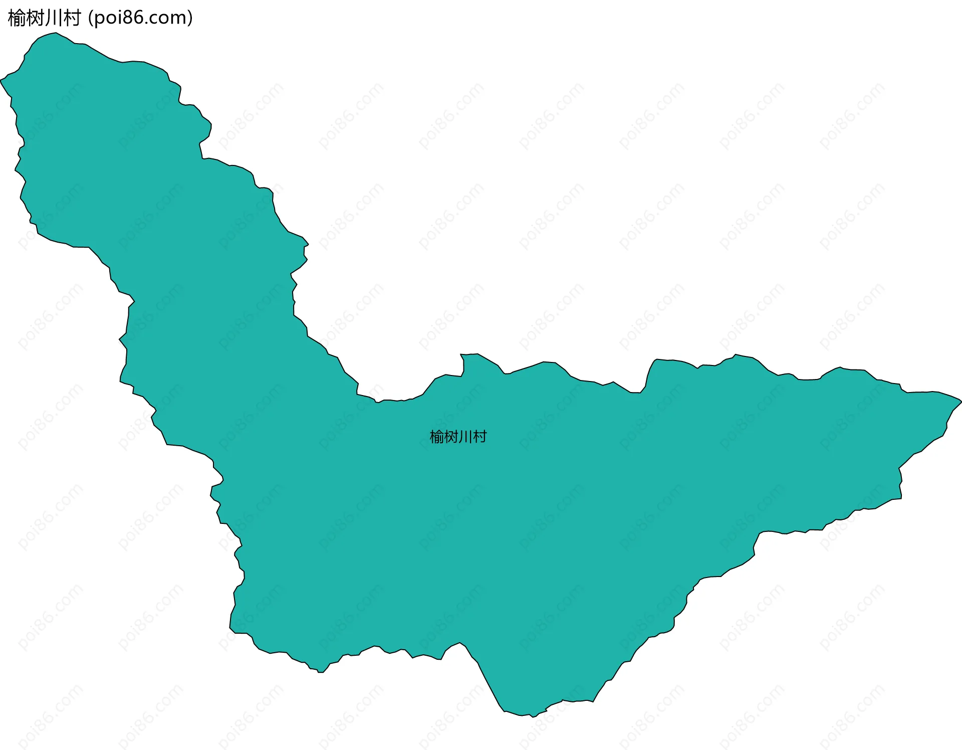 榆树川村边界地图