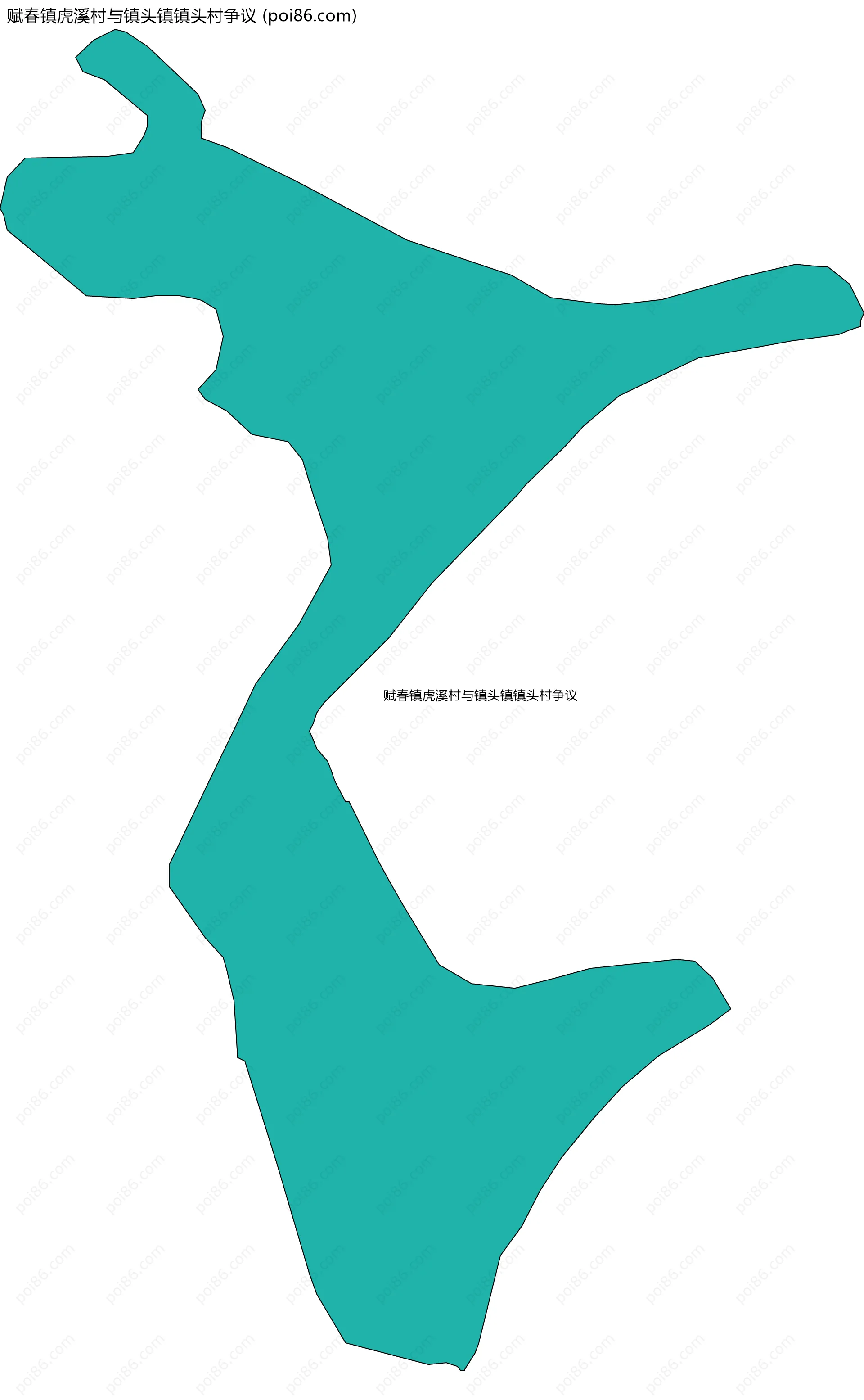 赋春镇虎溪村与镇头镇镇头村争议边界地图