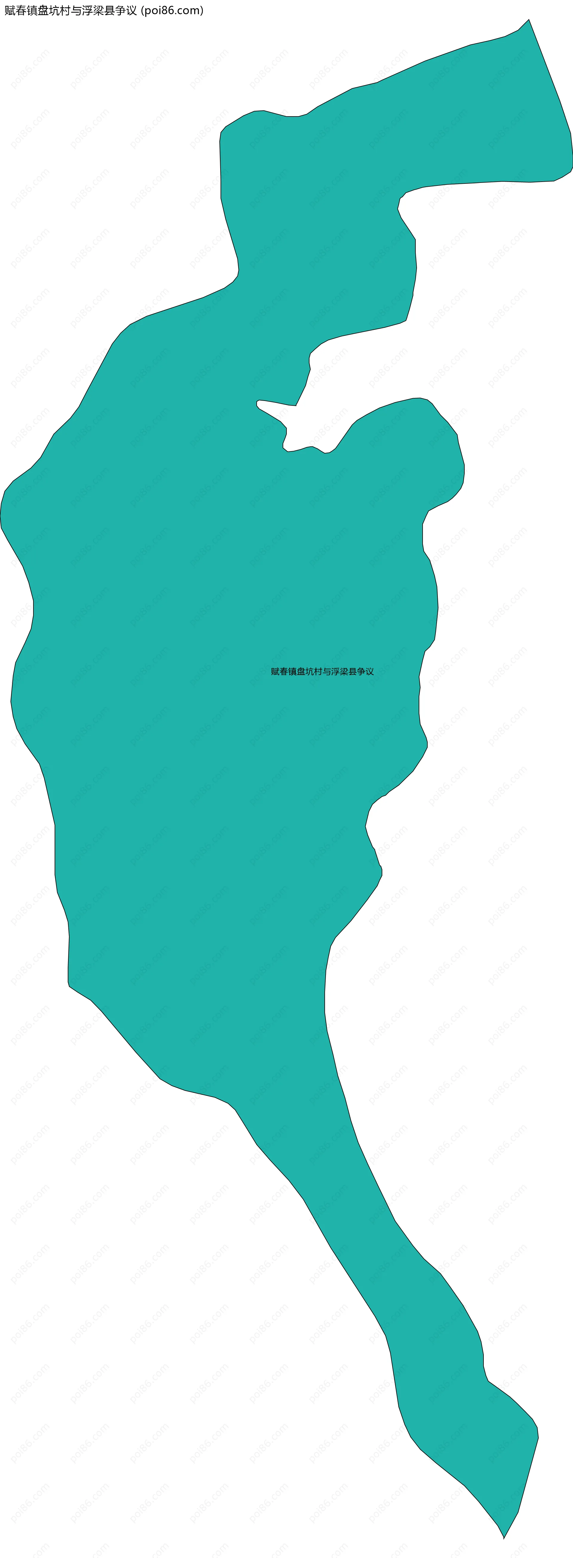 赋春镇盘坑村与浮梁县争议边界地图