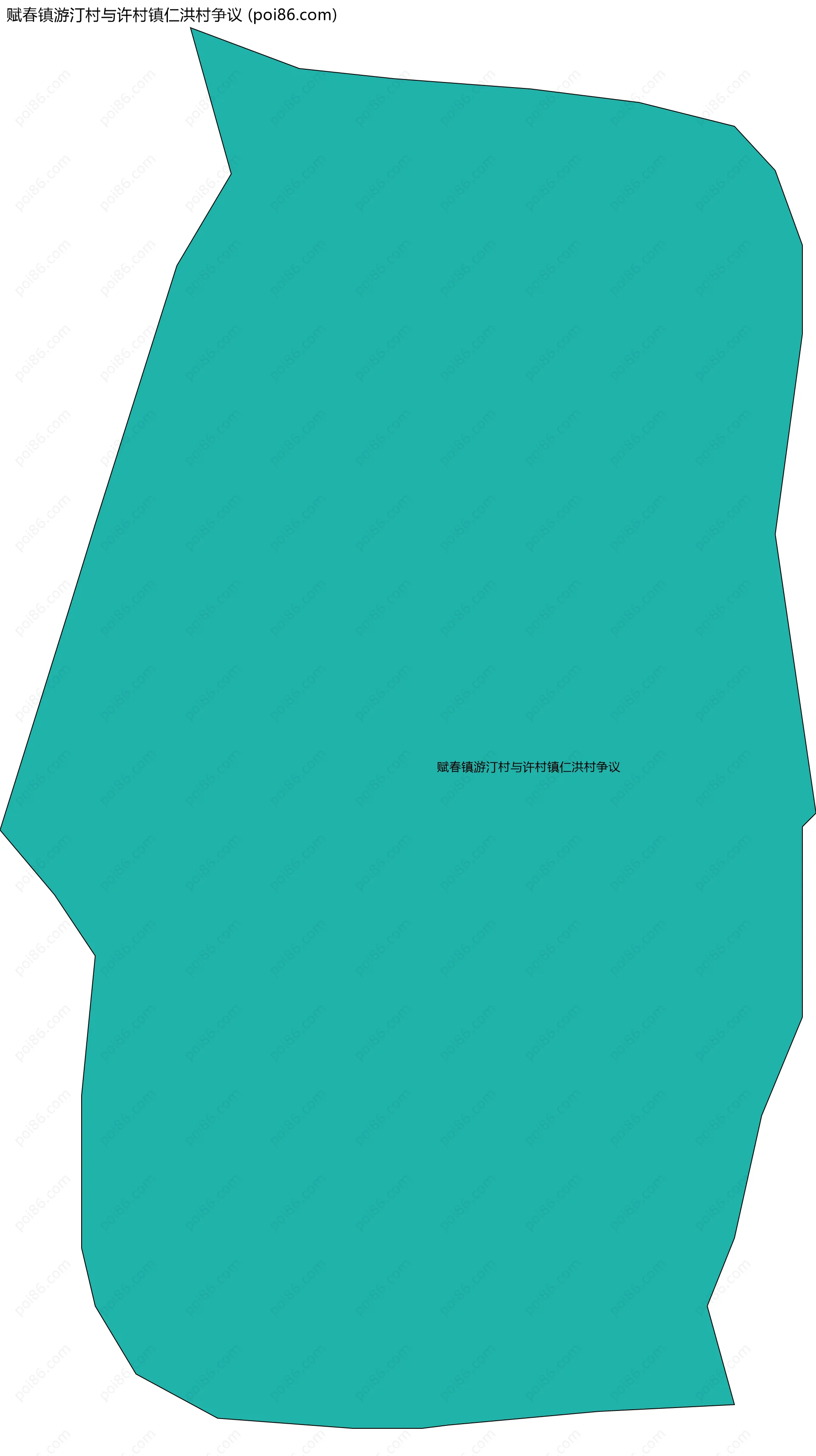 赋春镇游汀村与许村镇仁洪村争议边界地图