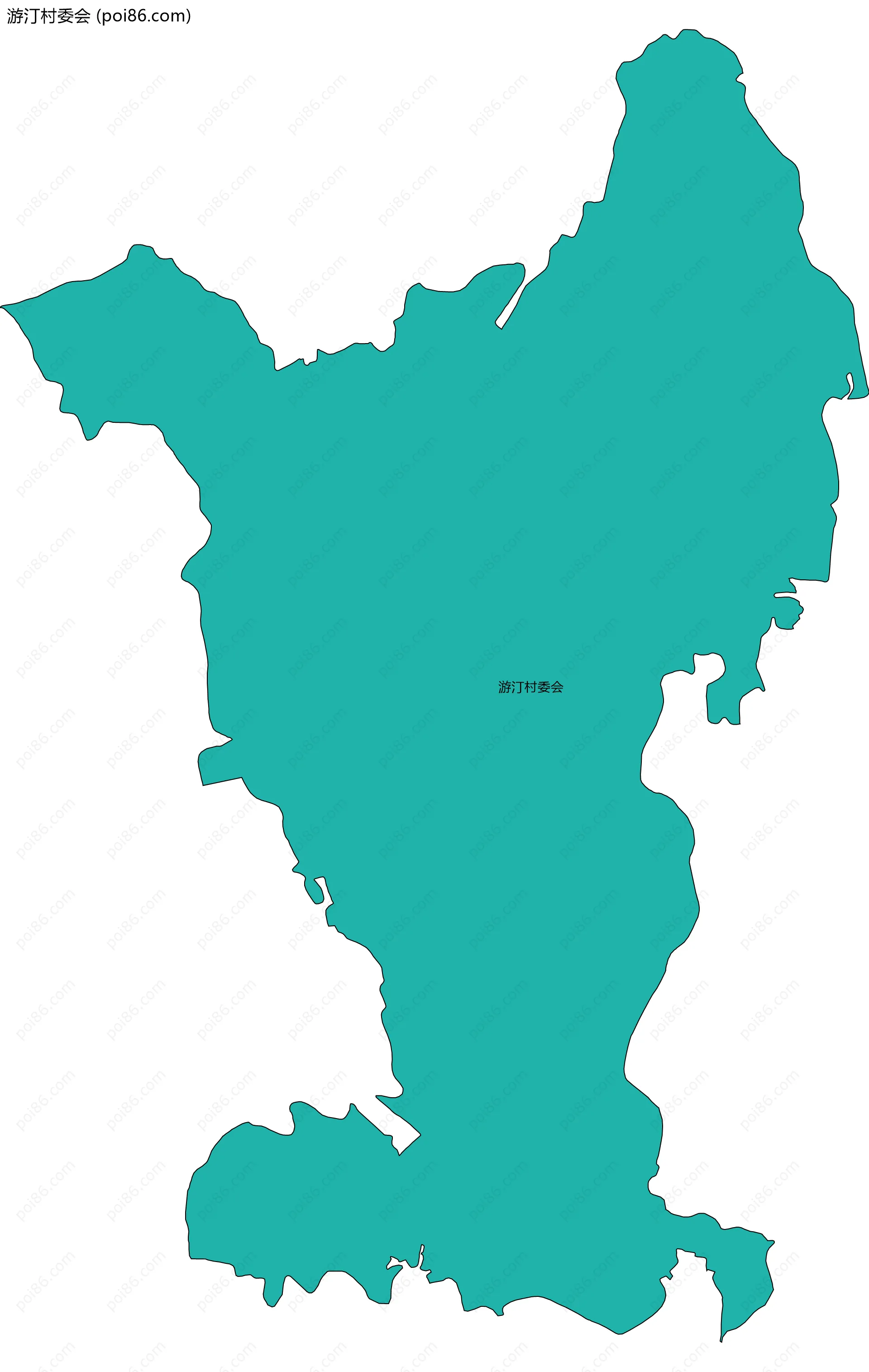 游汀村委会边界地图