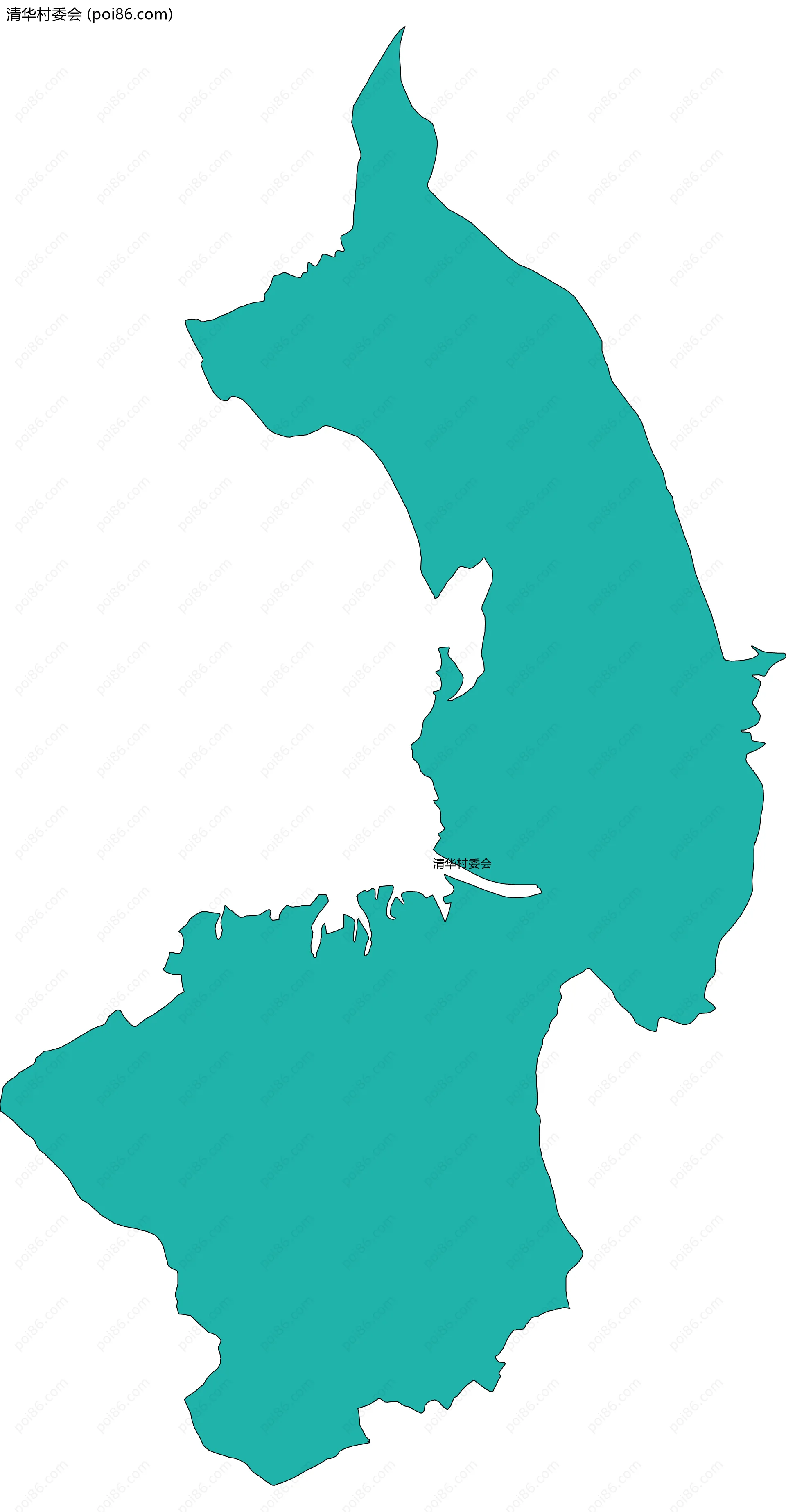 清华村委会边界地图