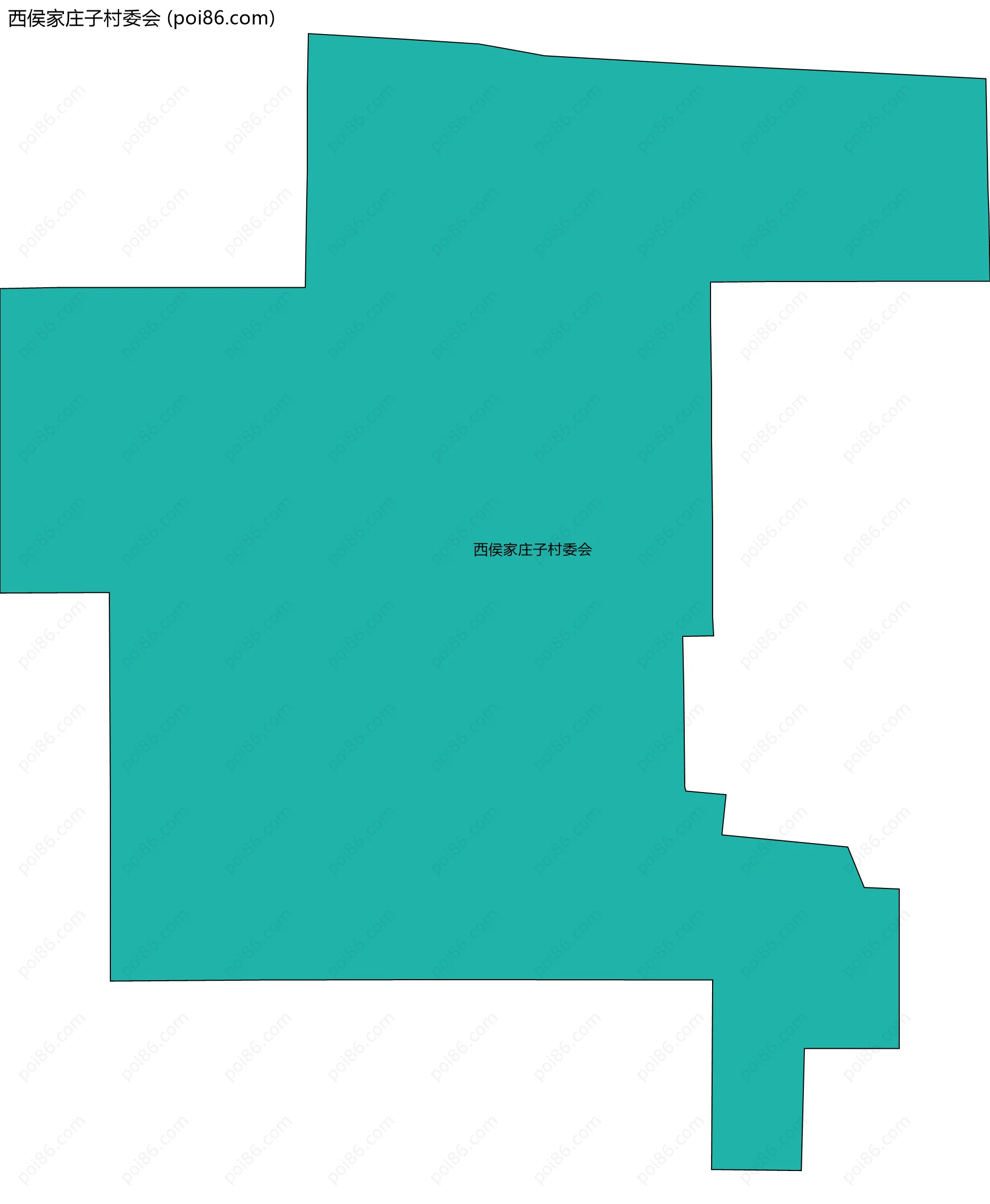 西侯家庄子村委会边界地图