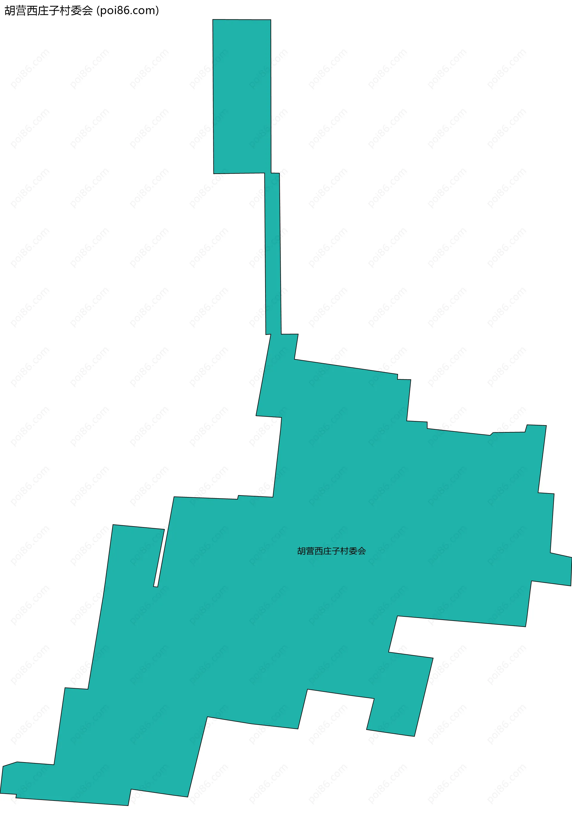 胡营西庄子村委会边界地图