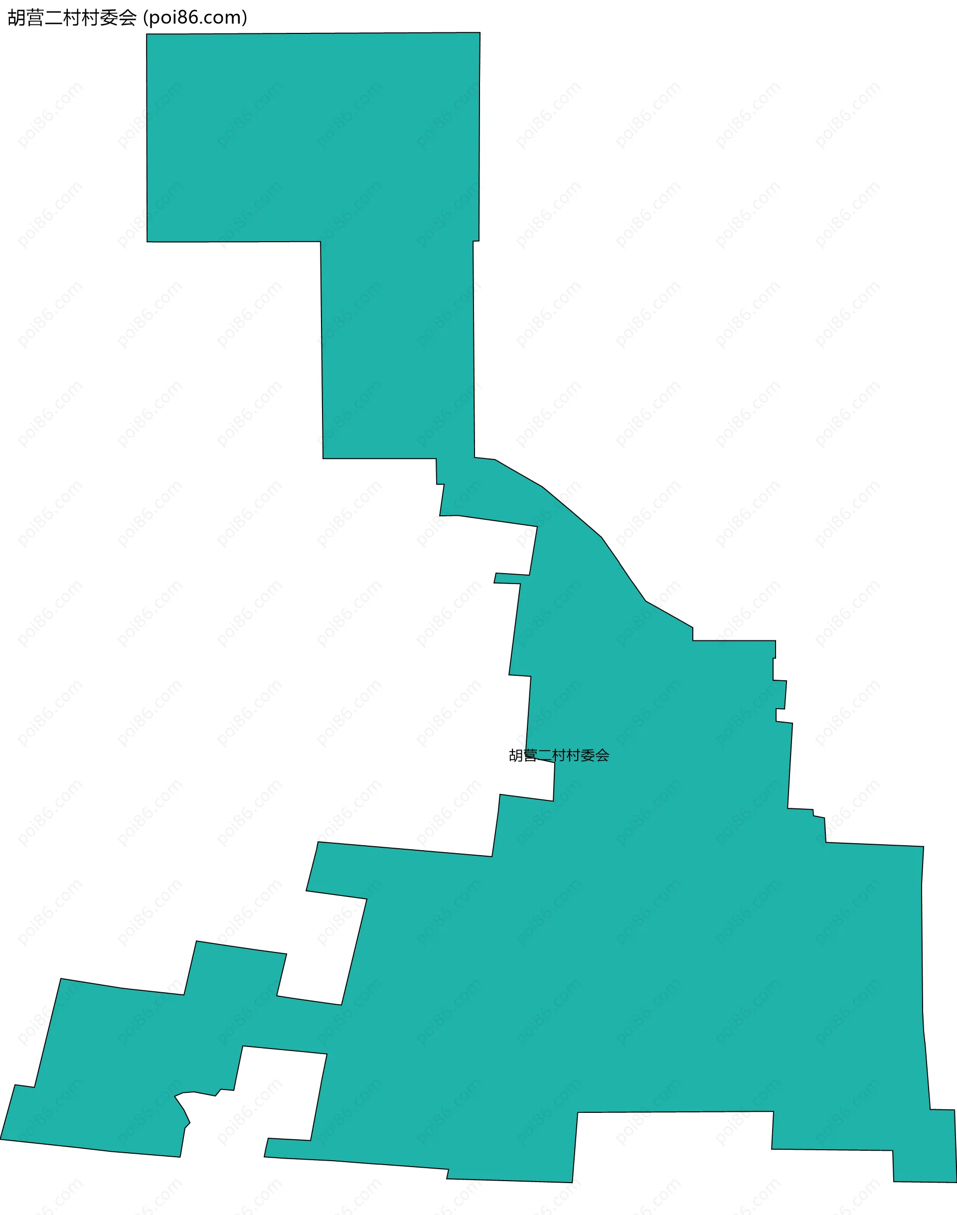 胡营二村村委会边界地图