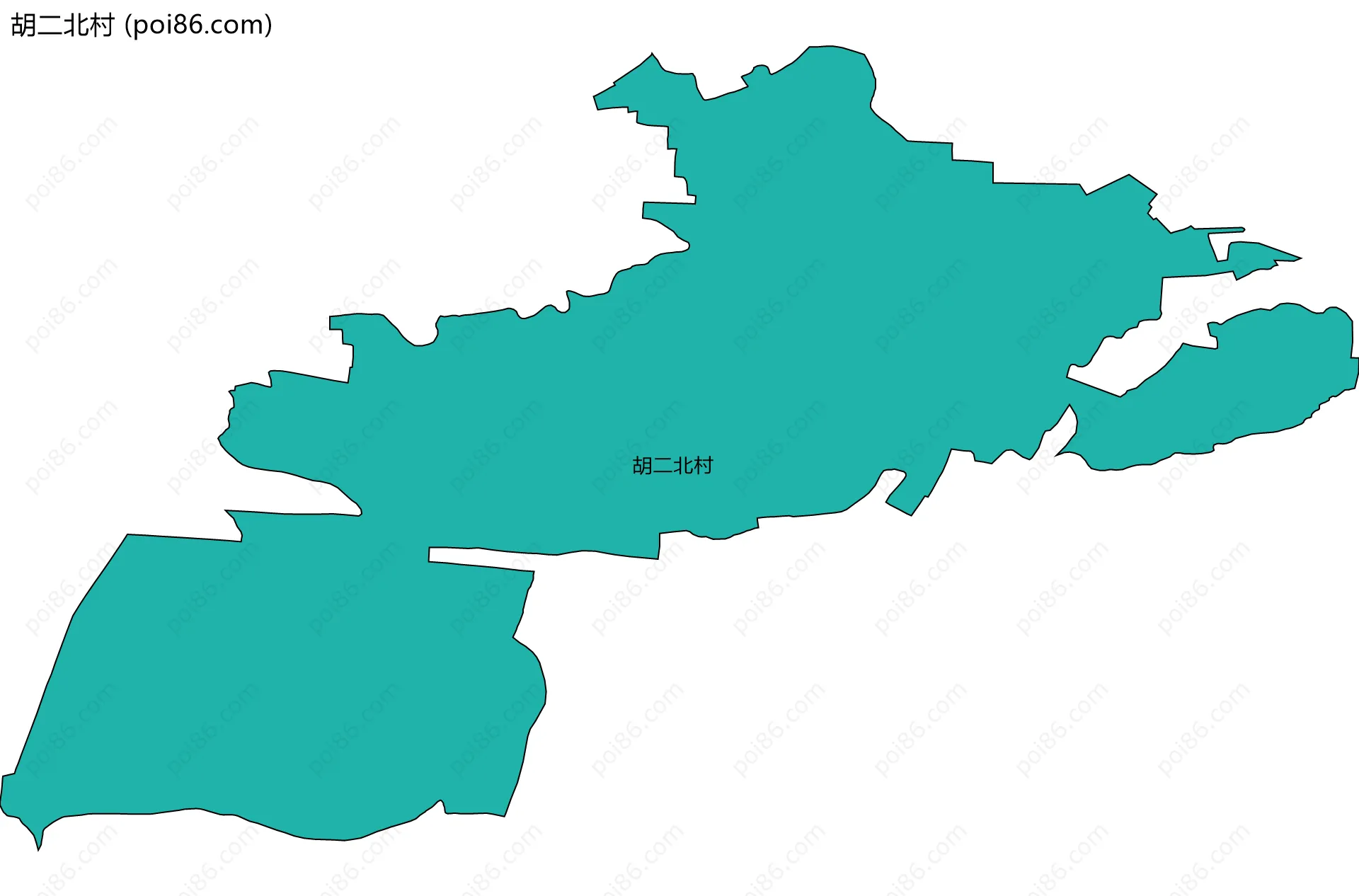 胡二北村边界地图