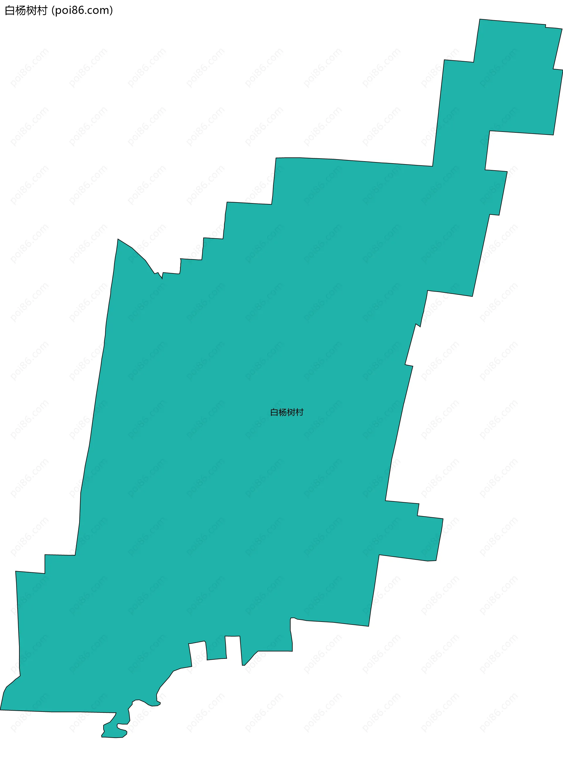 白杨树村边界地图