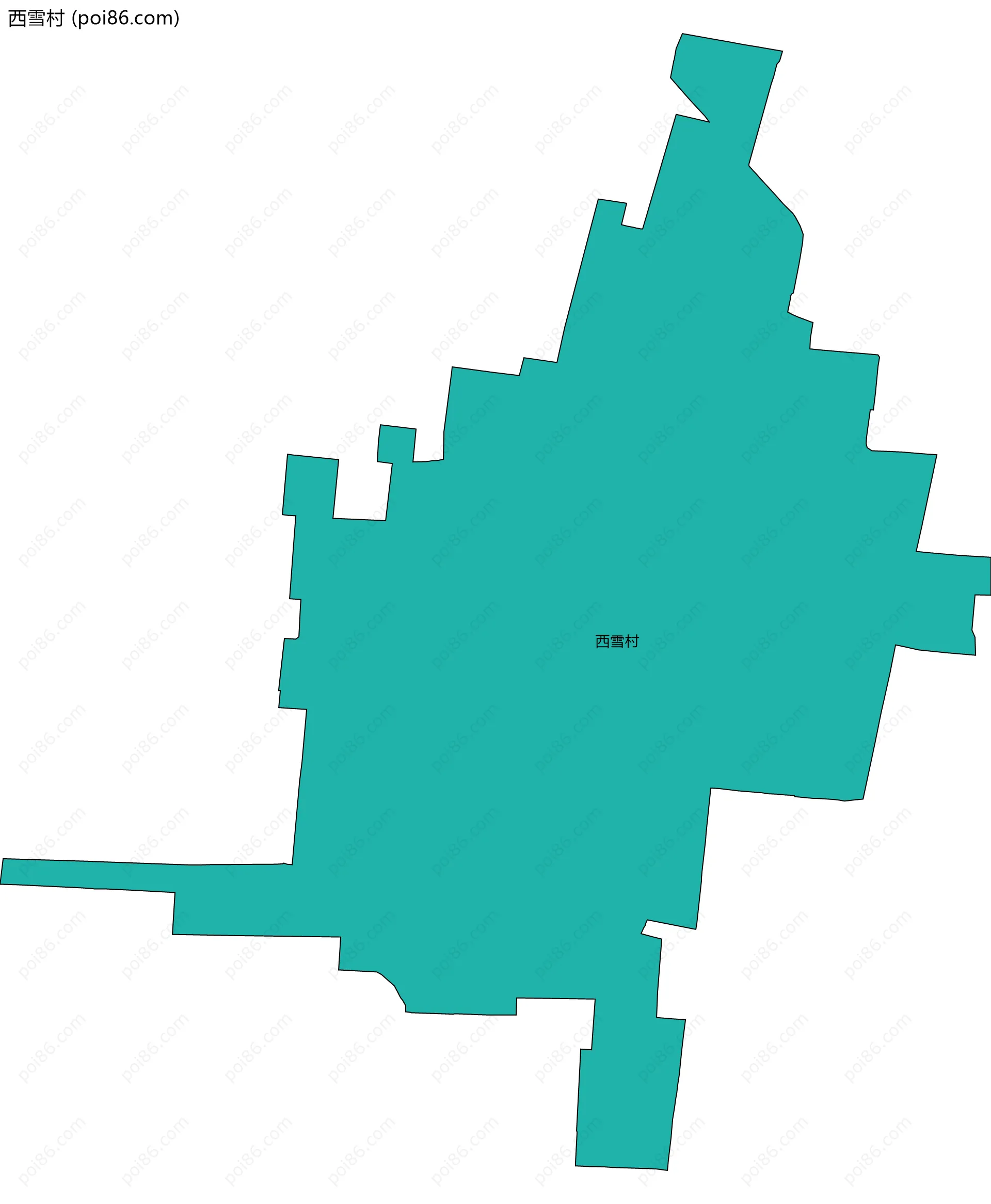 西雪村边界地图