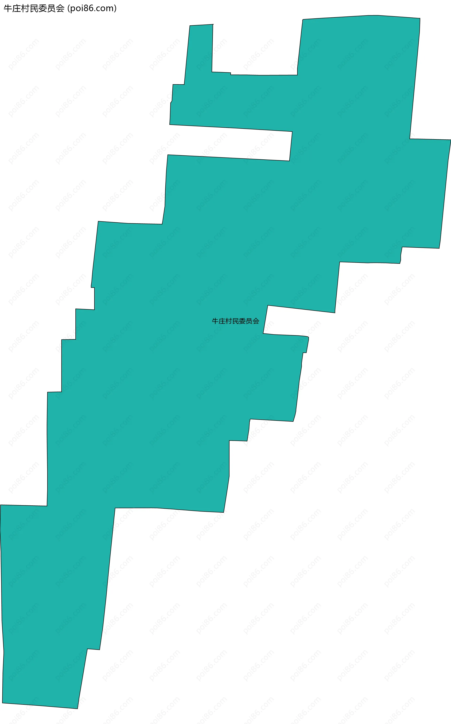 牛庄村民委员会边界地图