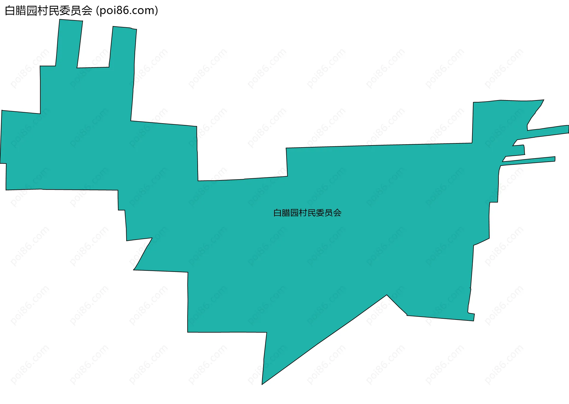 白腊园村民委员会边界地图