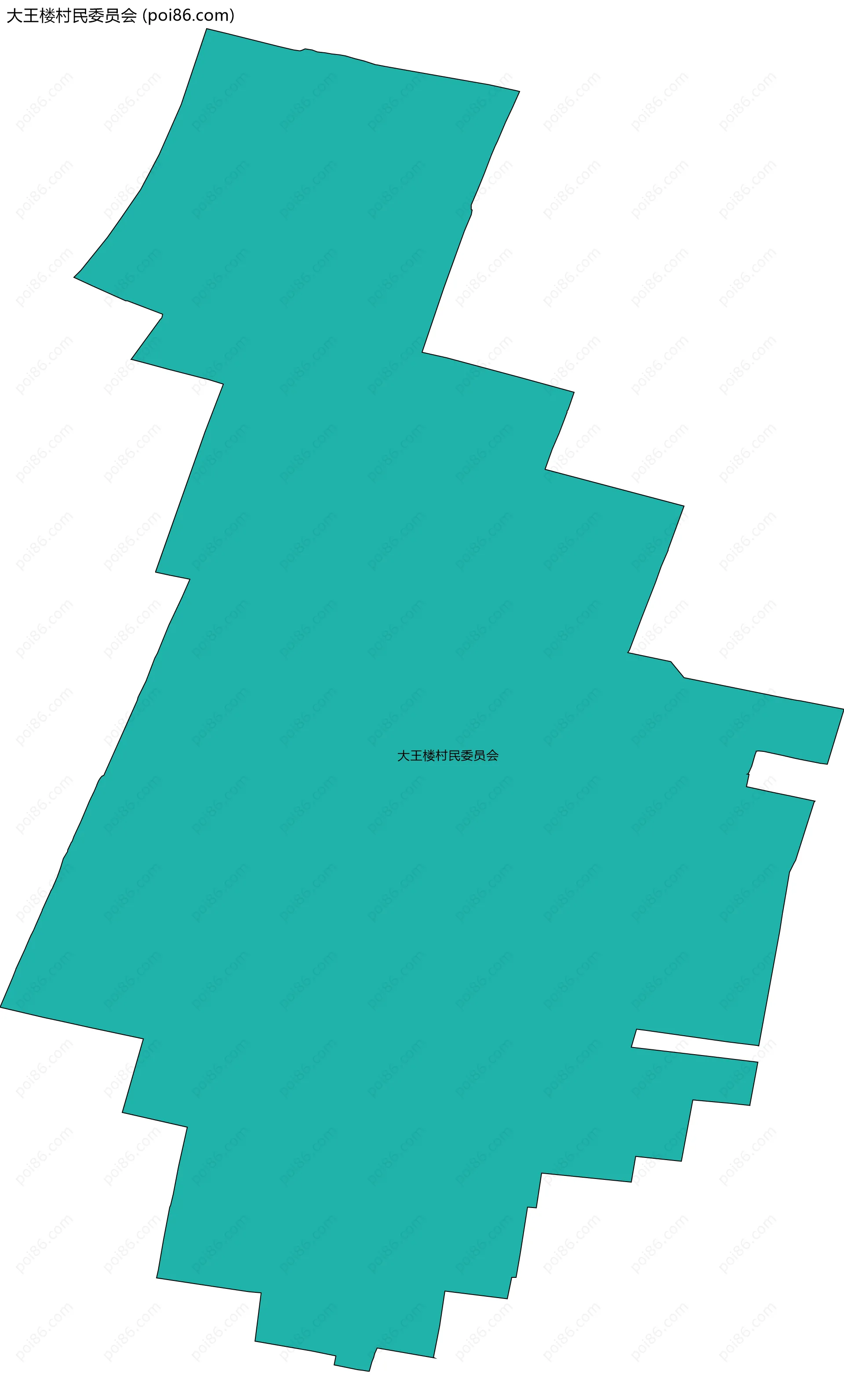 大王楼村民委员会边界地图