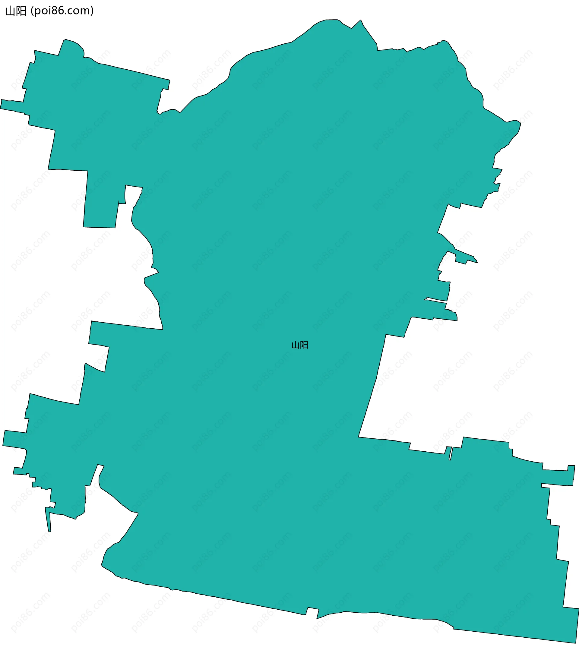 山阳边界地图