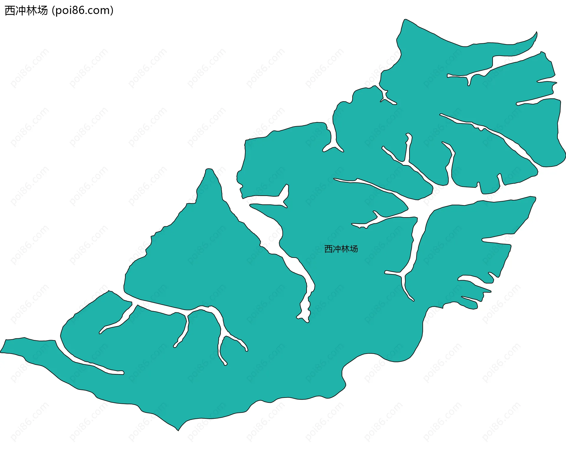 西冲林场边界地图