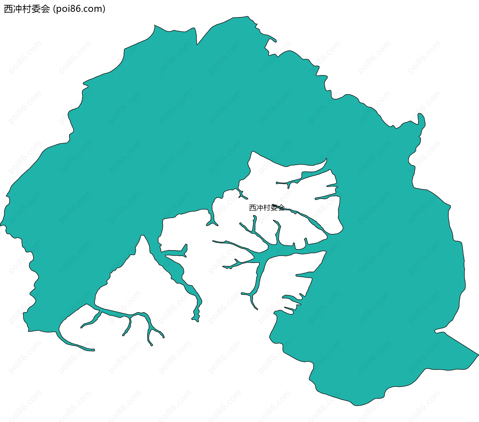 西冲村委会边界地图