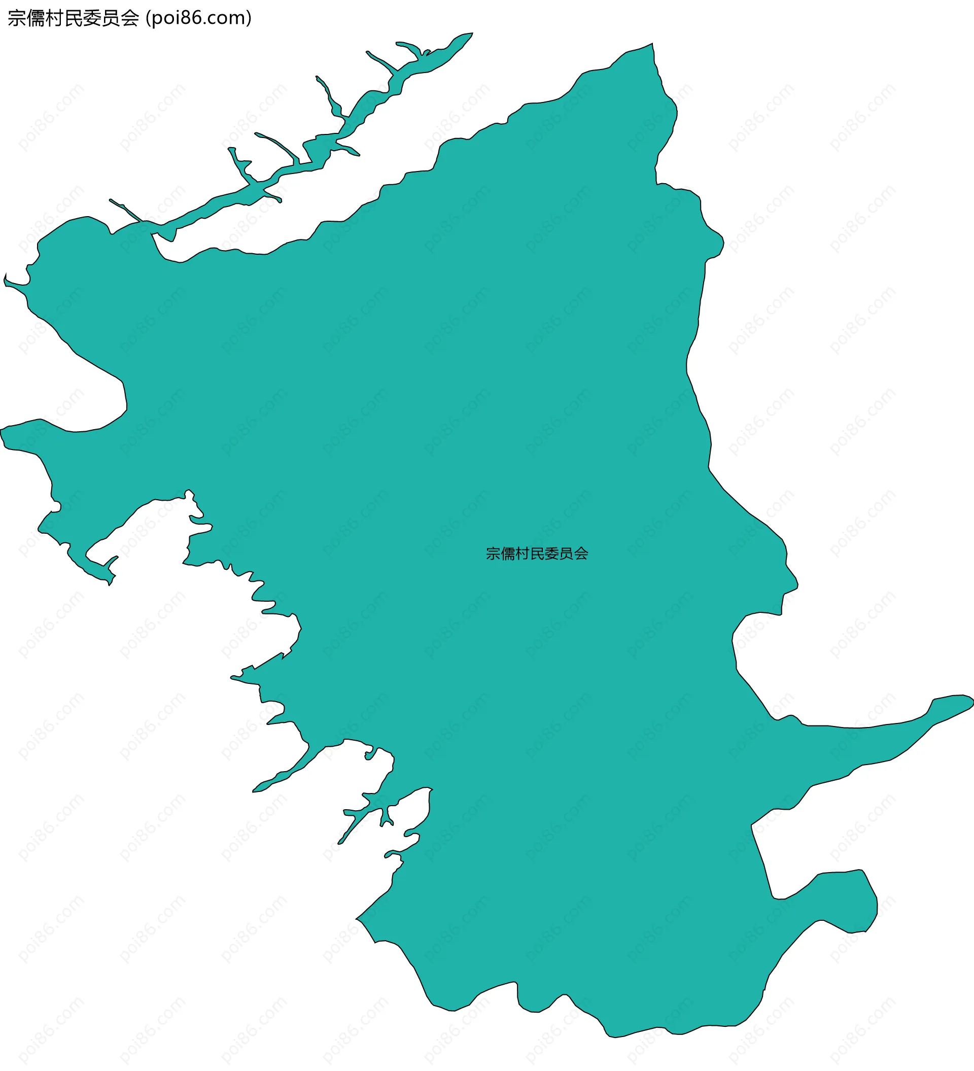 宗儒村民委员会边界地图