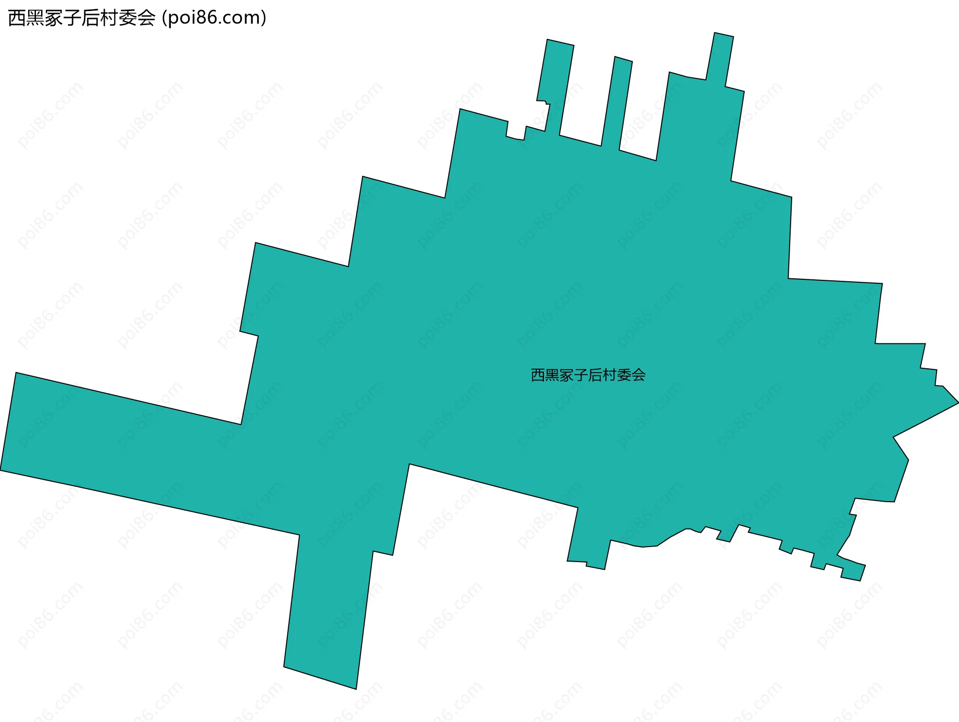 西黑冢子后村委会边界地图