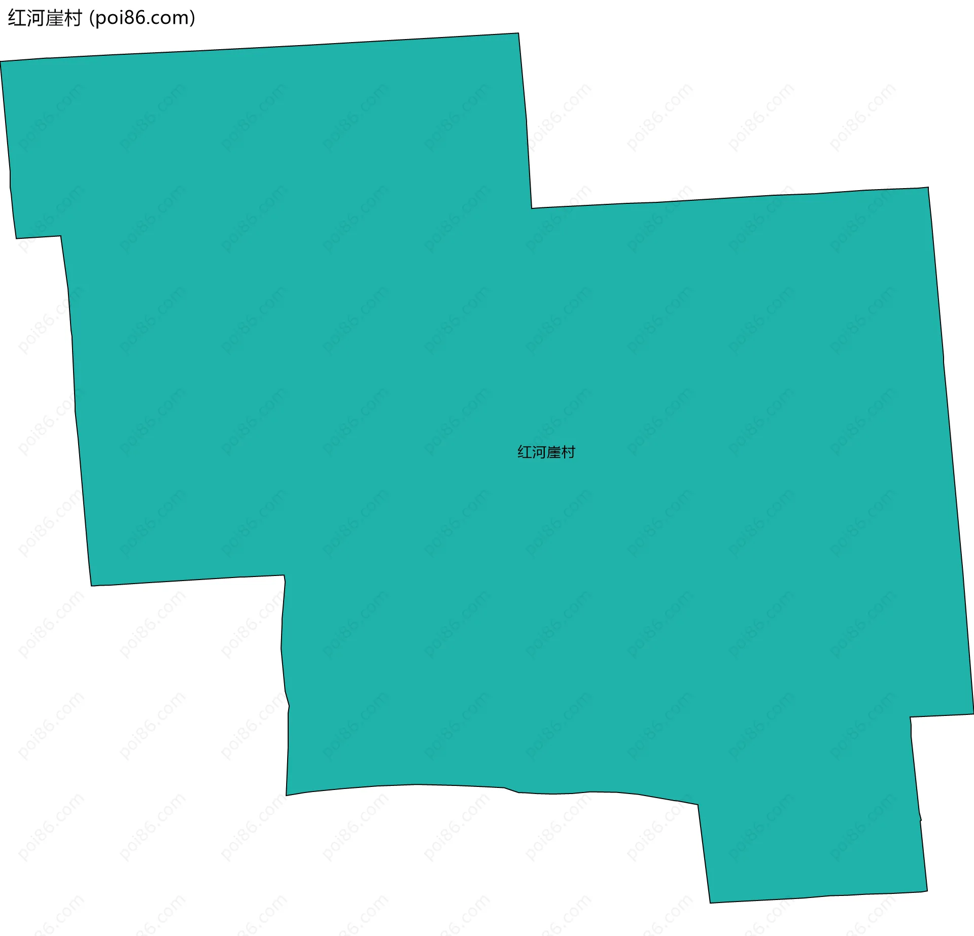红河崖村边界地图