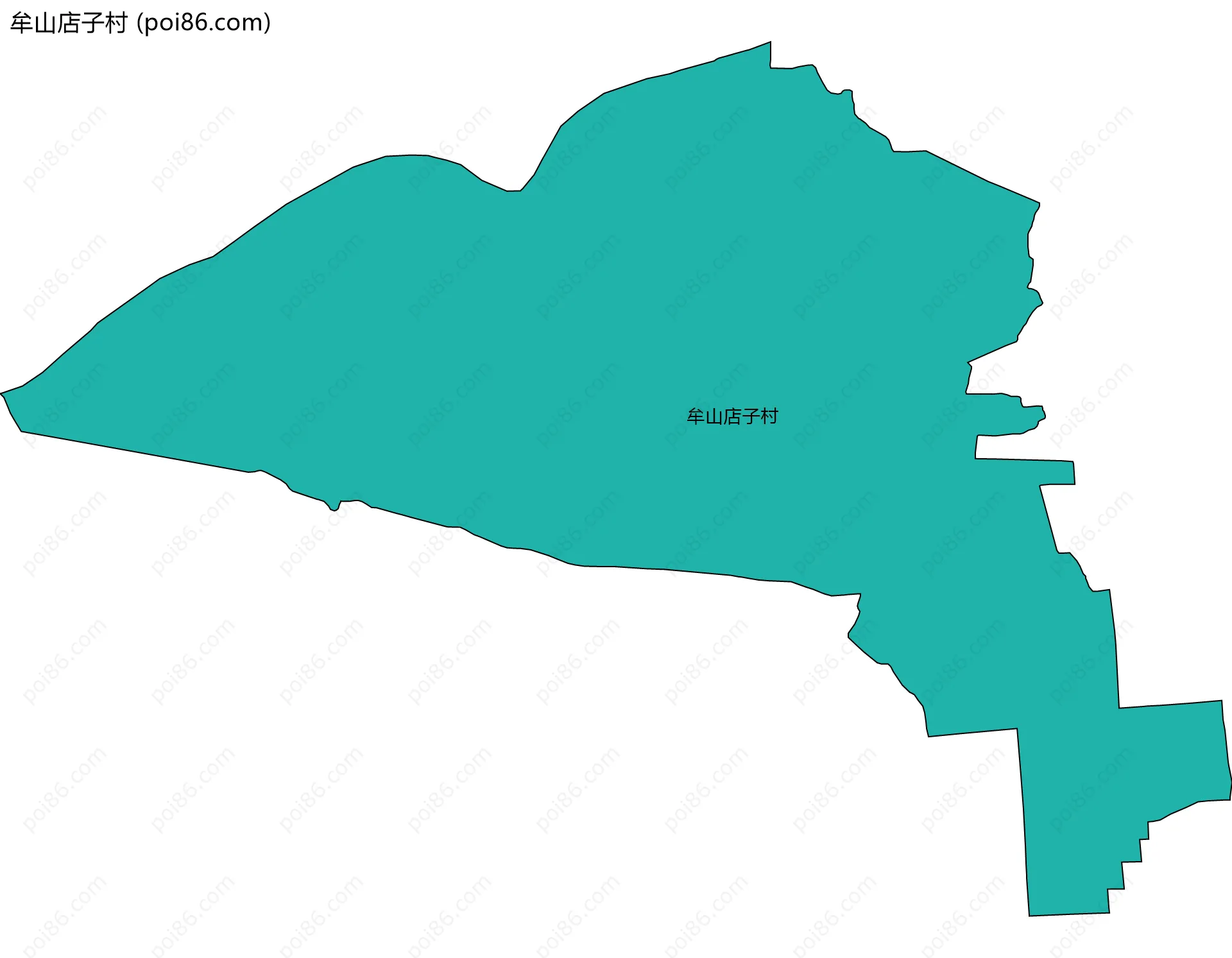 牟山店子村边界地图