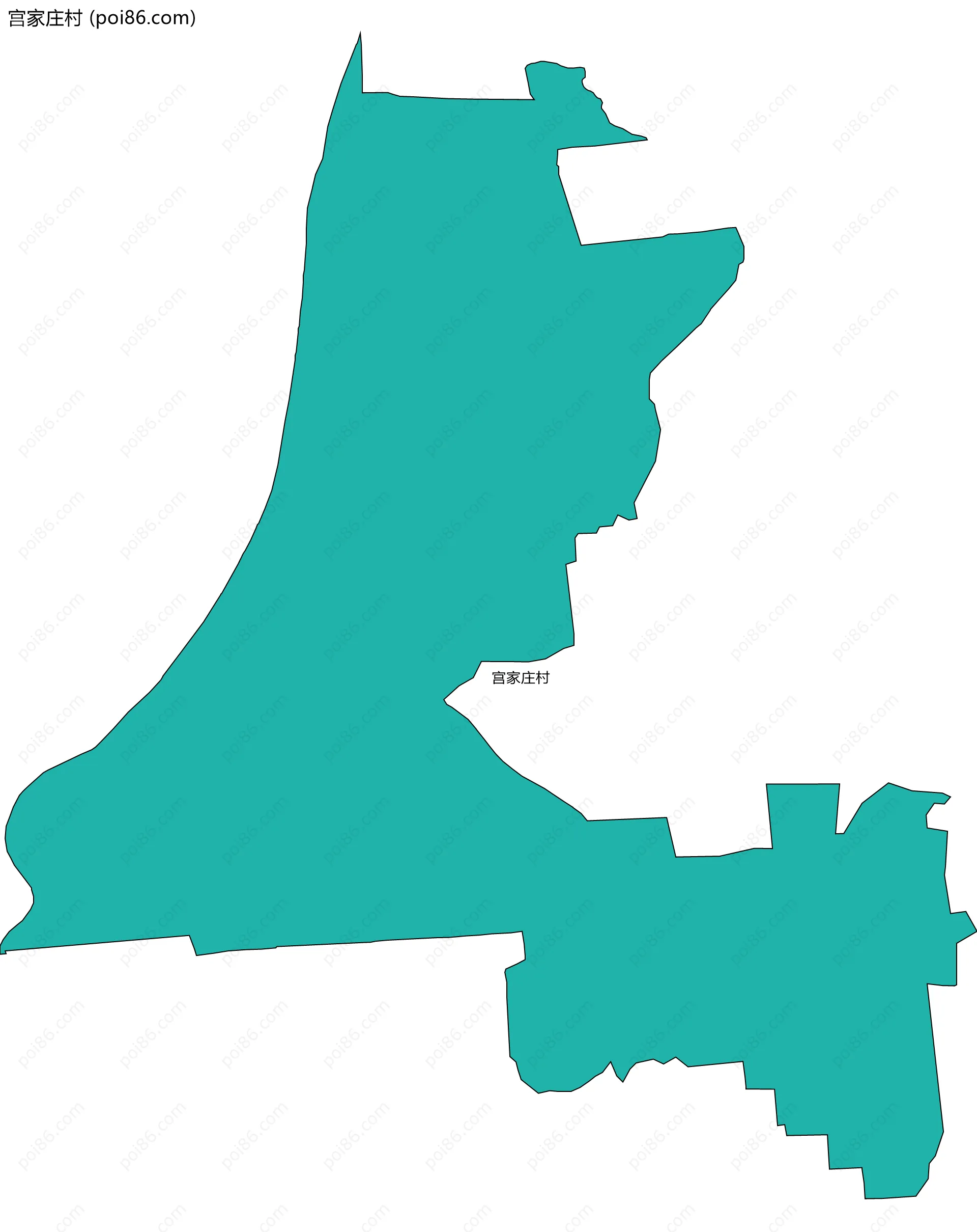 宫家庄村边界地图