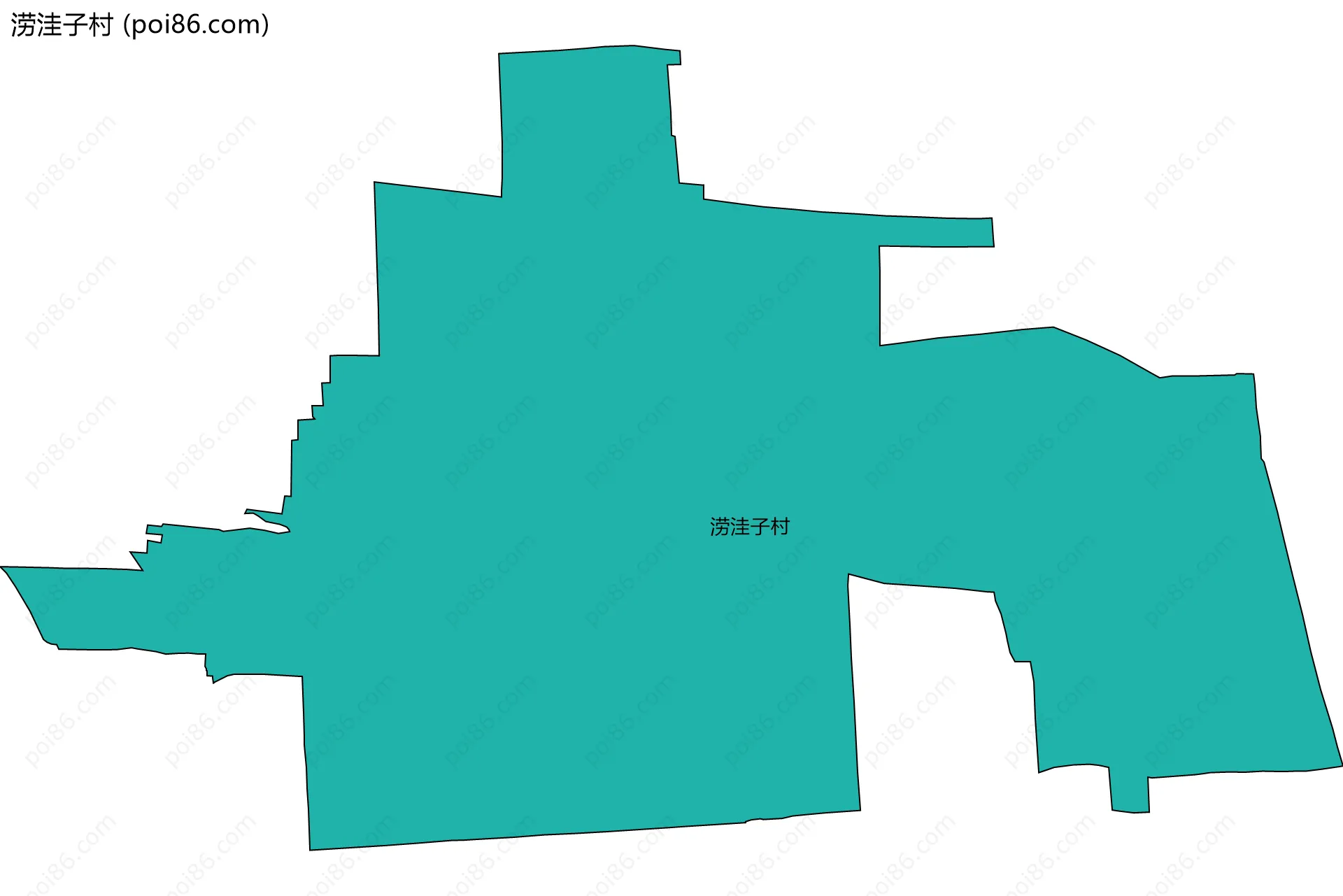 涝洼子村边界地图