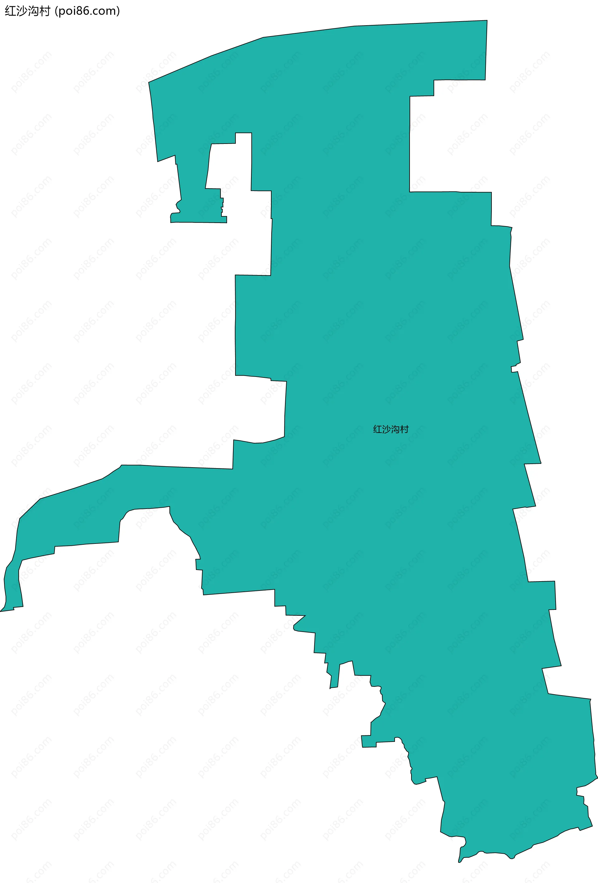 红沙沟村边界地图