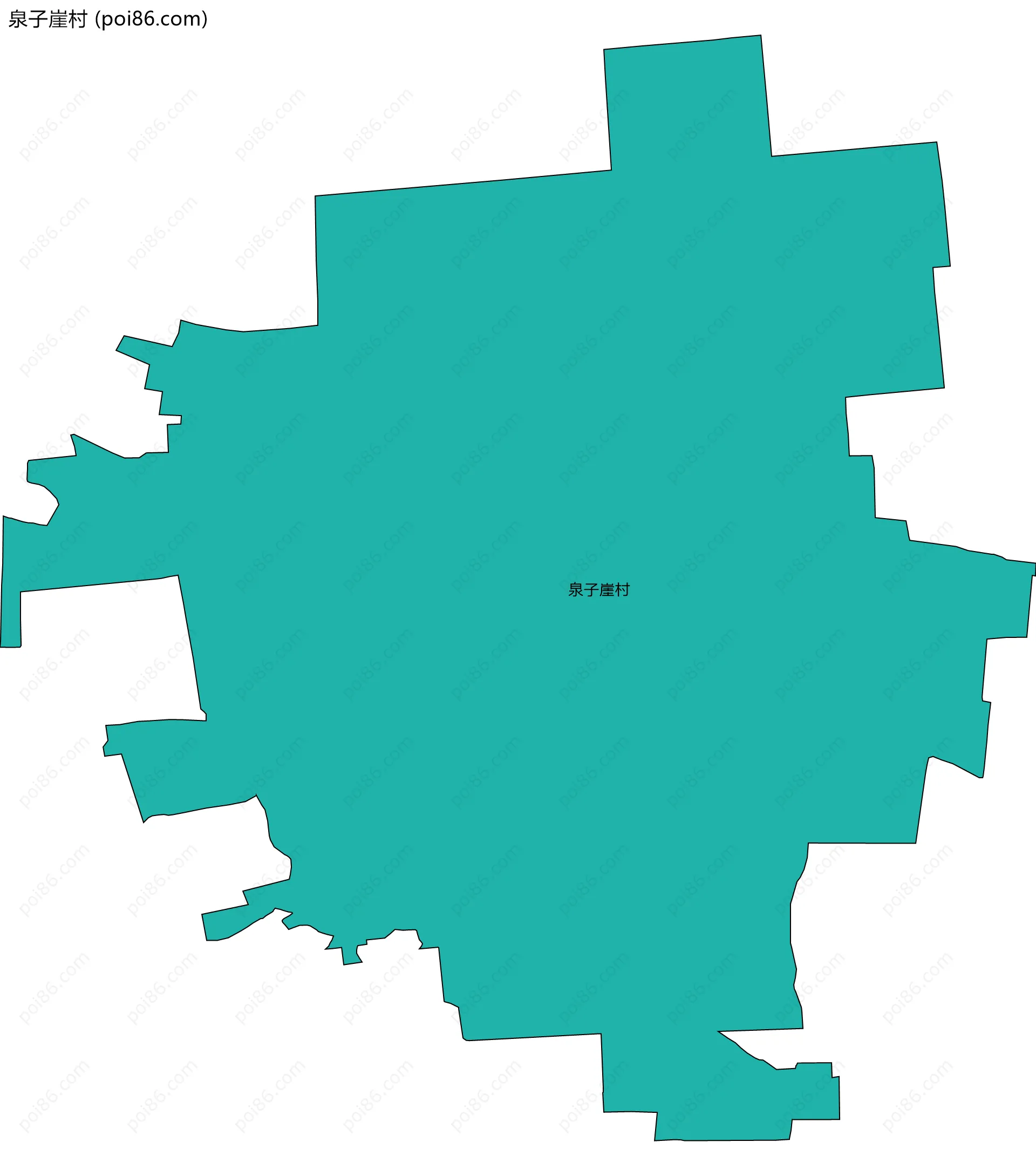 泉子崖村边界地图